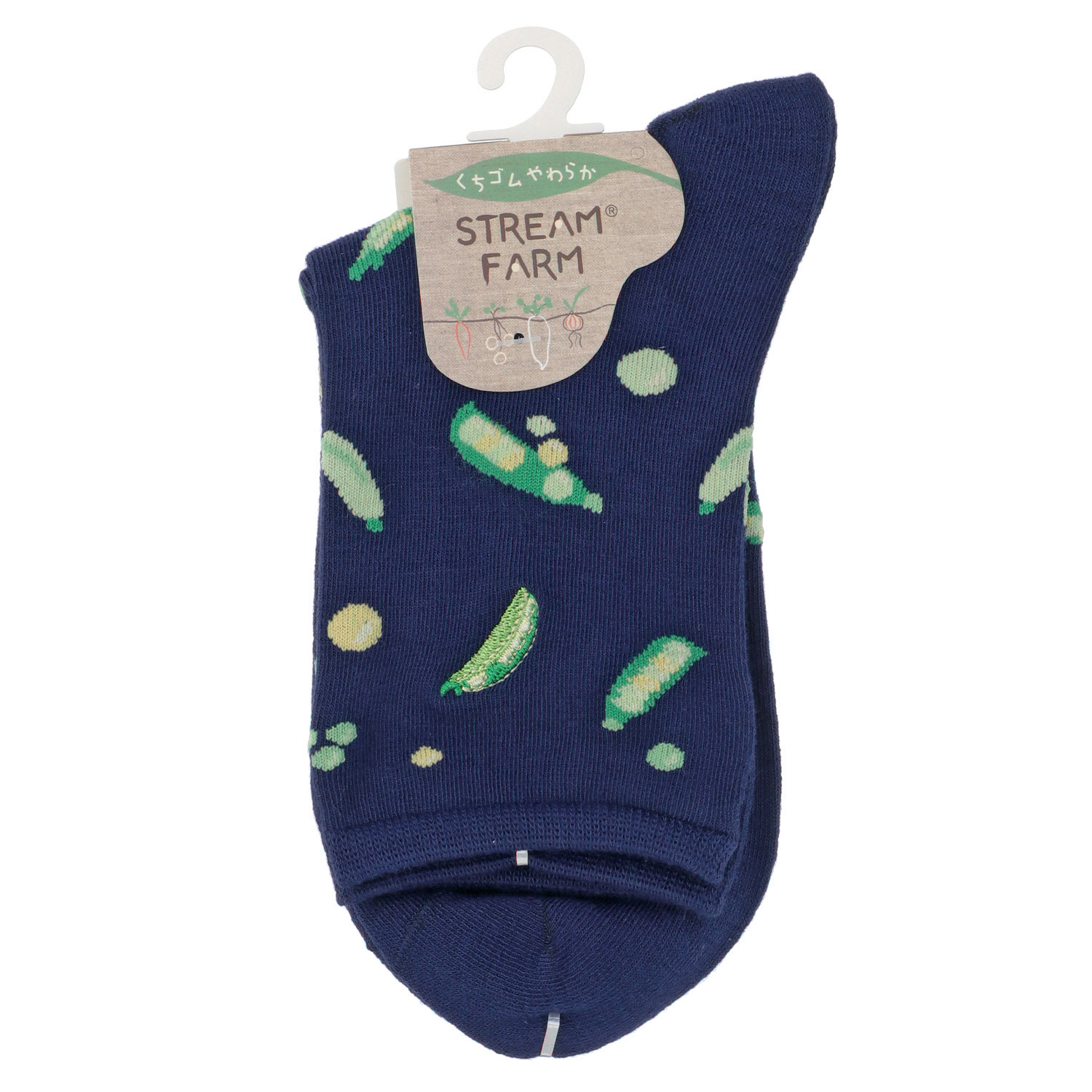 STREAM  スナップエンドウ 部分刺しゅう  クルー丈 靴下 - 画像3