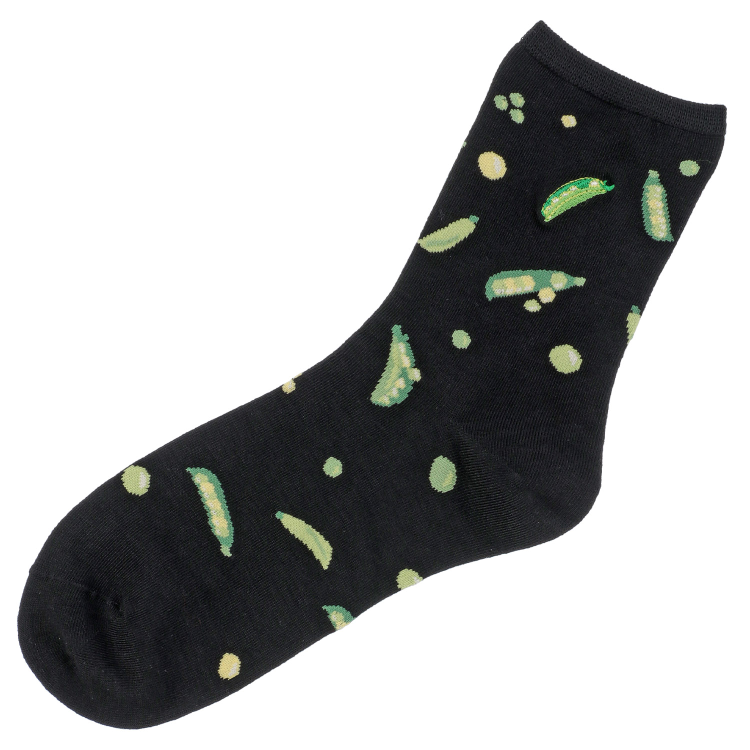 STREAM  スナップエンドウ 部分刺しゅう  クルー丈 靴下 - 画像4