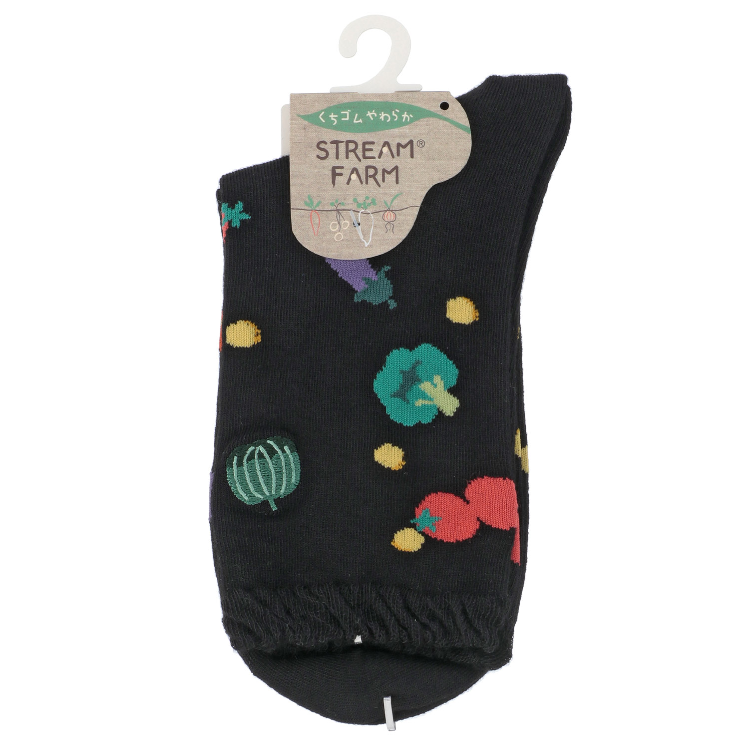 STREAM   いろんなお野菜部分刺繍 クルー丈 靴下 - 画像3