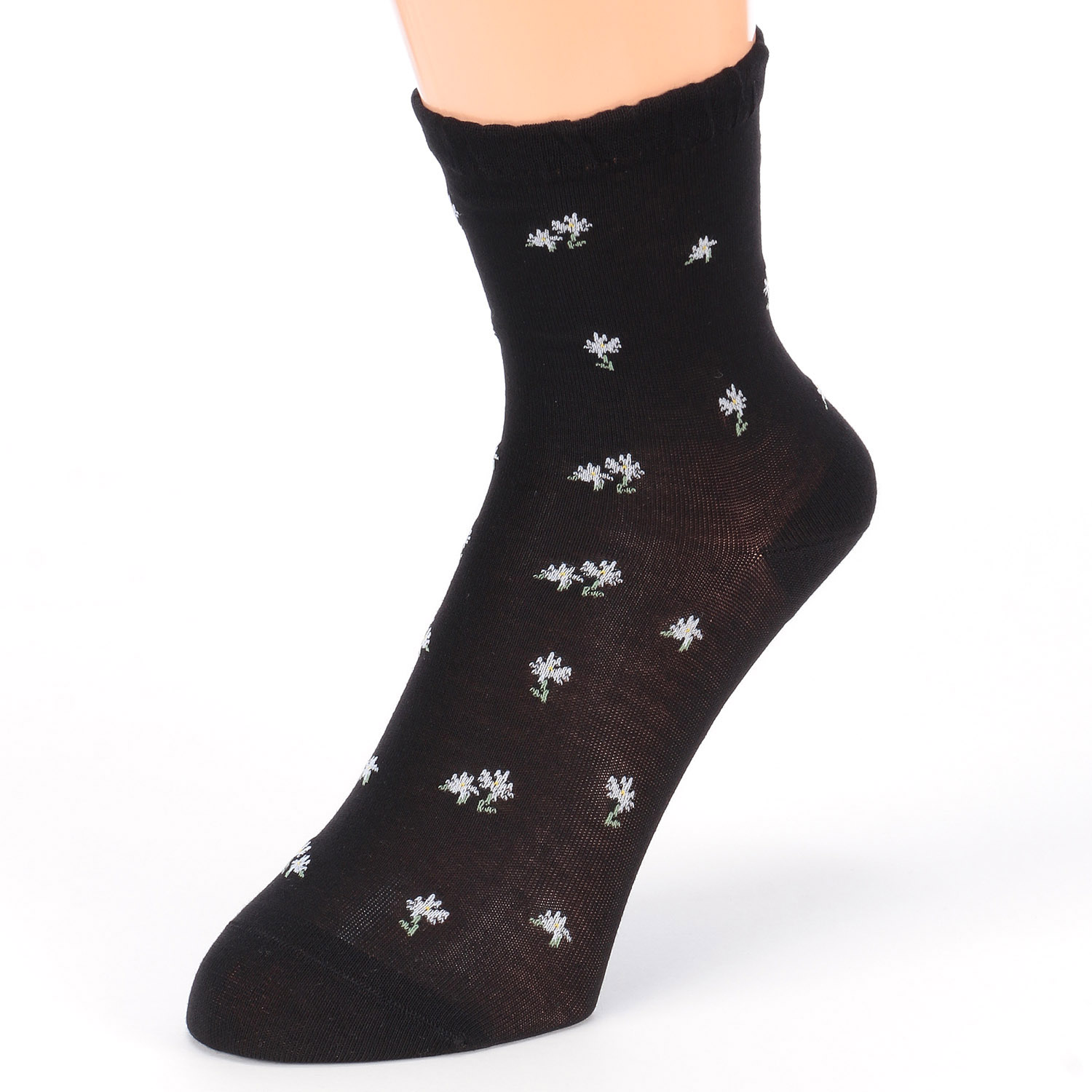 STREAM   キシリトール加工 小花柄 ロークルー 靴下 - 画像3