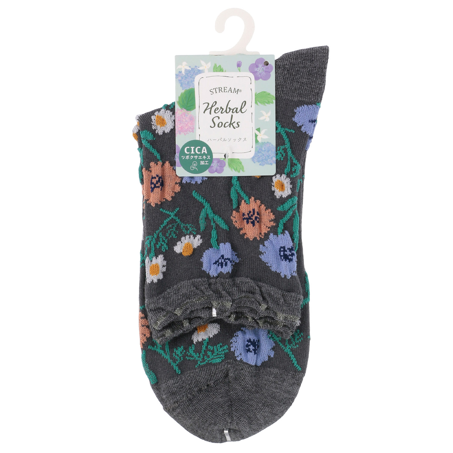 STREAM  ハーバルソックス ヤマグルマとカモミール ロークルー靴下 - 画像3
