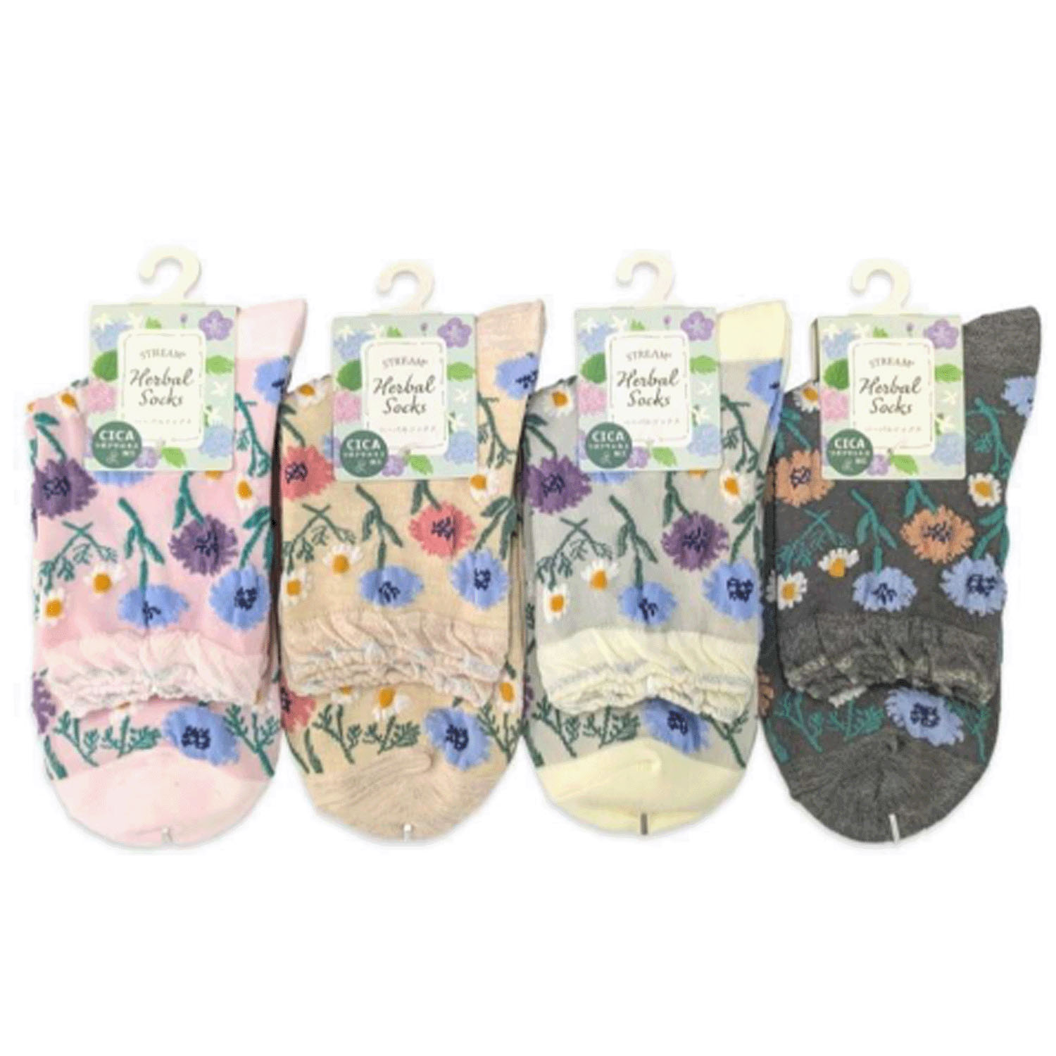 STREAM  ハーバルソックス ヤマグルマとカモミール ロークルー靴下 - 画像1