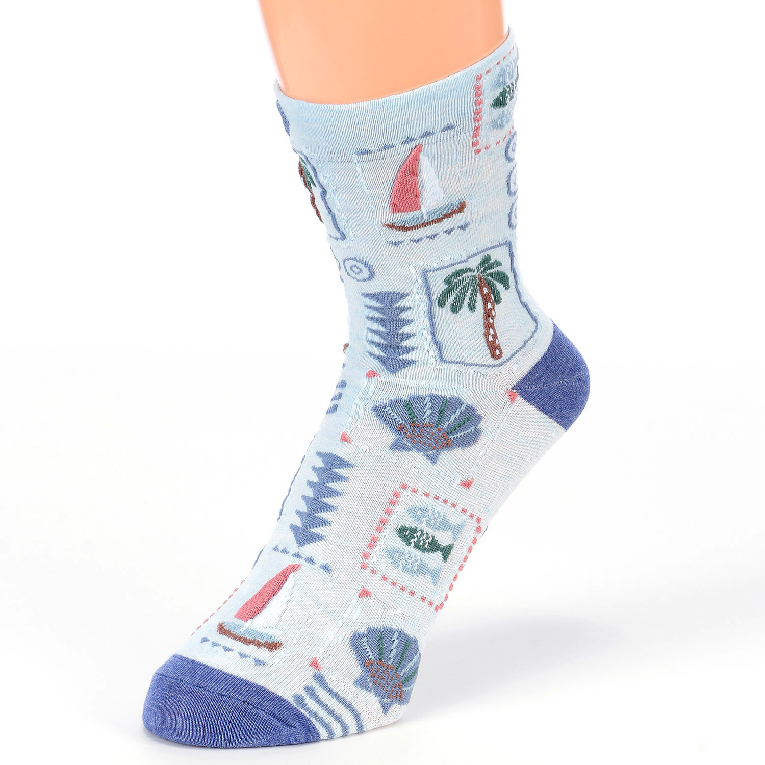 STREAM  接触冷感 マリンモチーフ フロート ロークルー 靴下 - 画像4