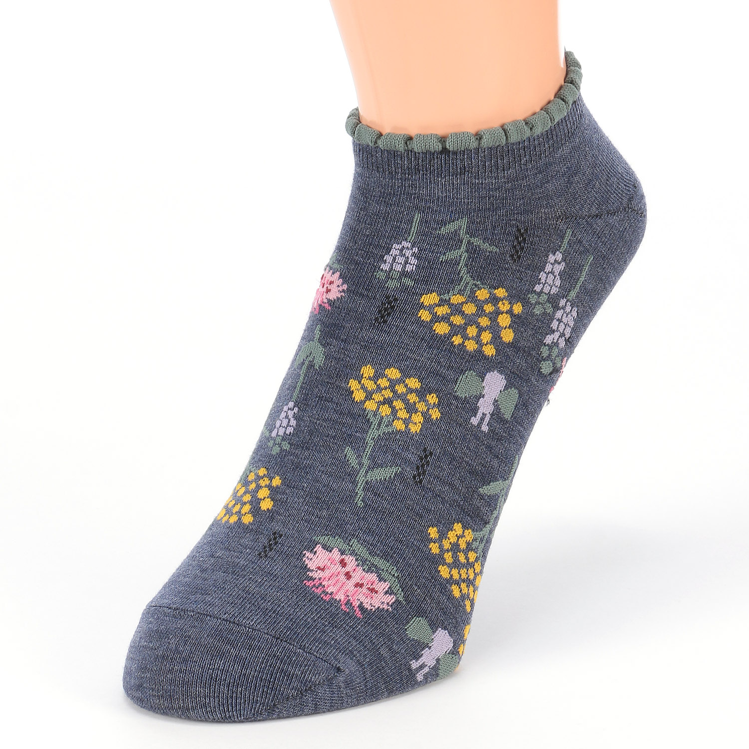 STREAM  ハーバルソックス 植物とチョウチョウ スニーカー丈  靴下 - 画像4