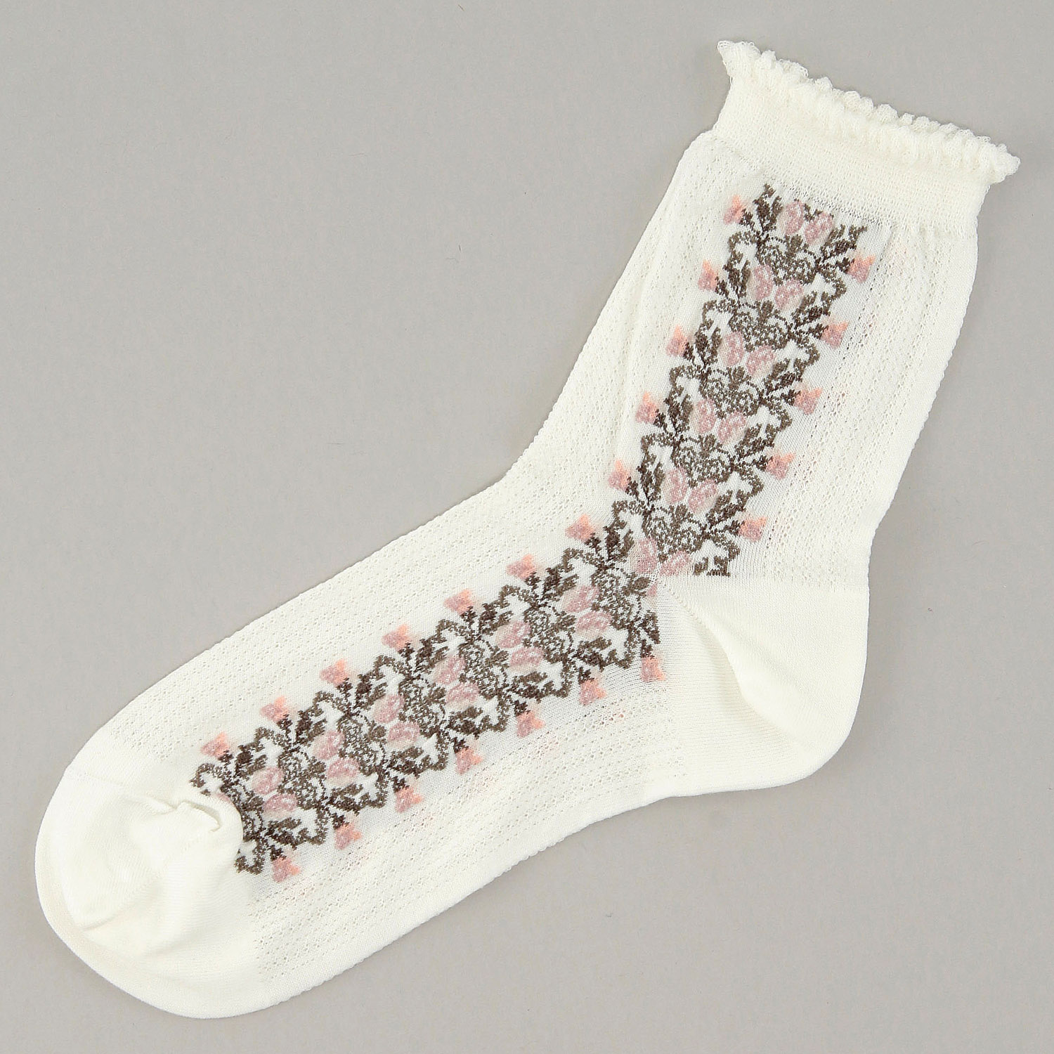 fukuske FUN  花柄  クルー丈 靴下【在庫限り】 - 画像3