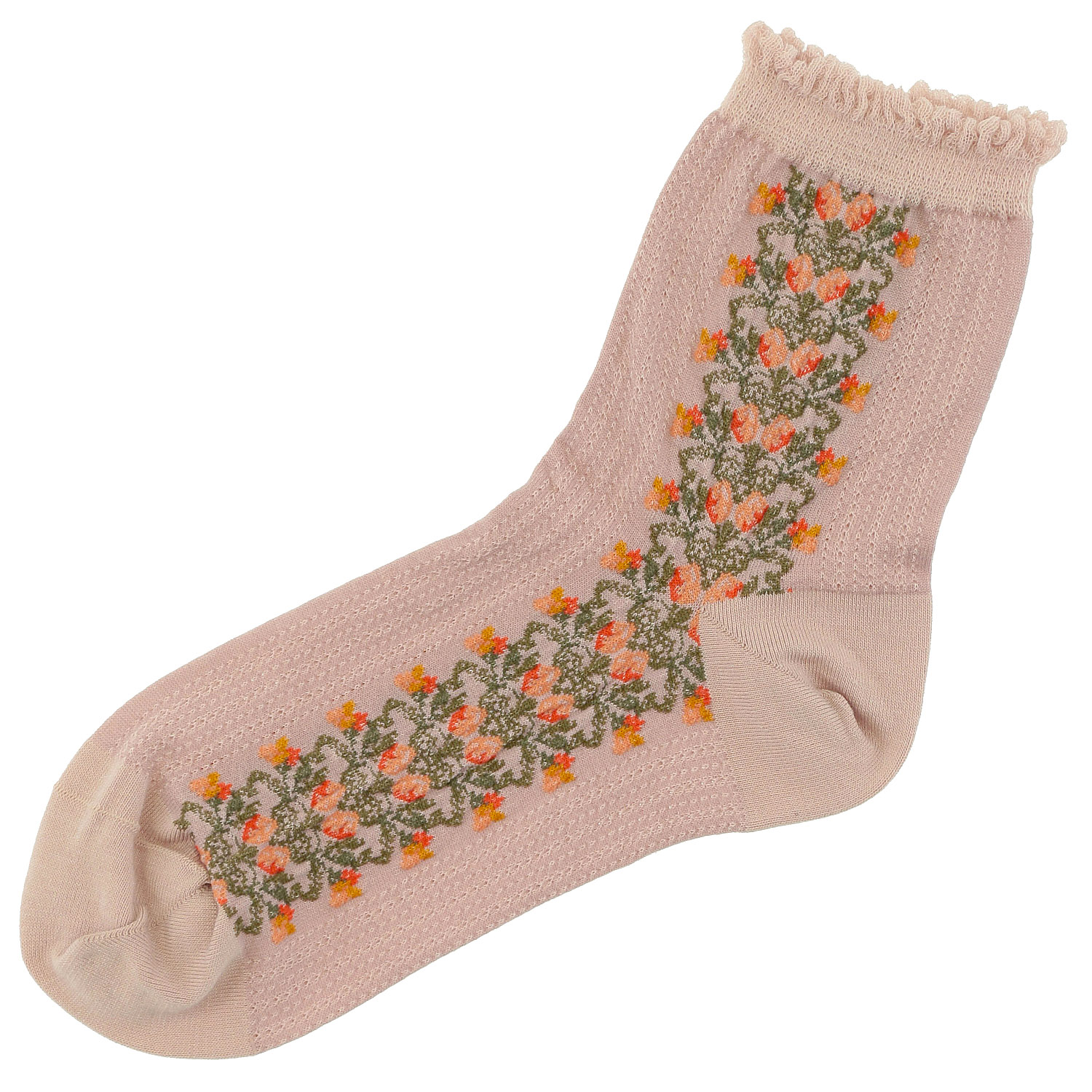 fukuske FUN  花柄  クルー丈 靴下【在庫限り】 - 画像4