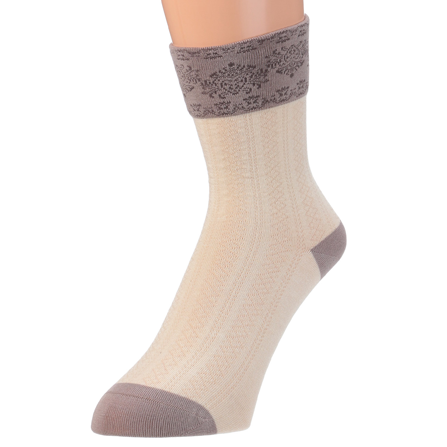 STREAM   ゆったり編み レース柄  クルー丈 靴下 - 画像4