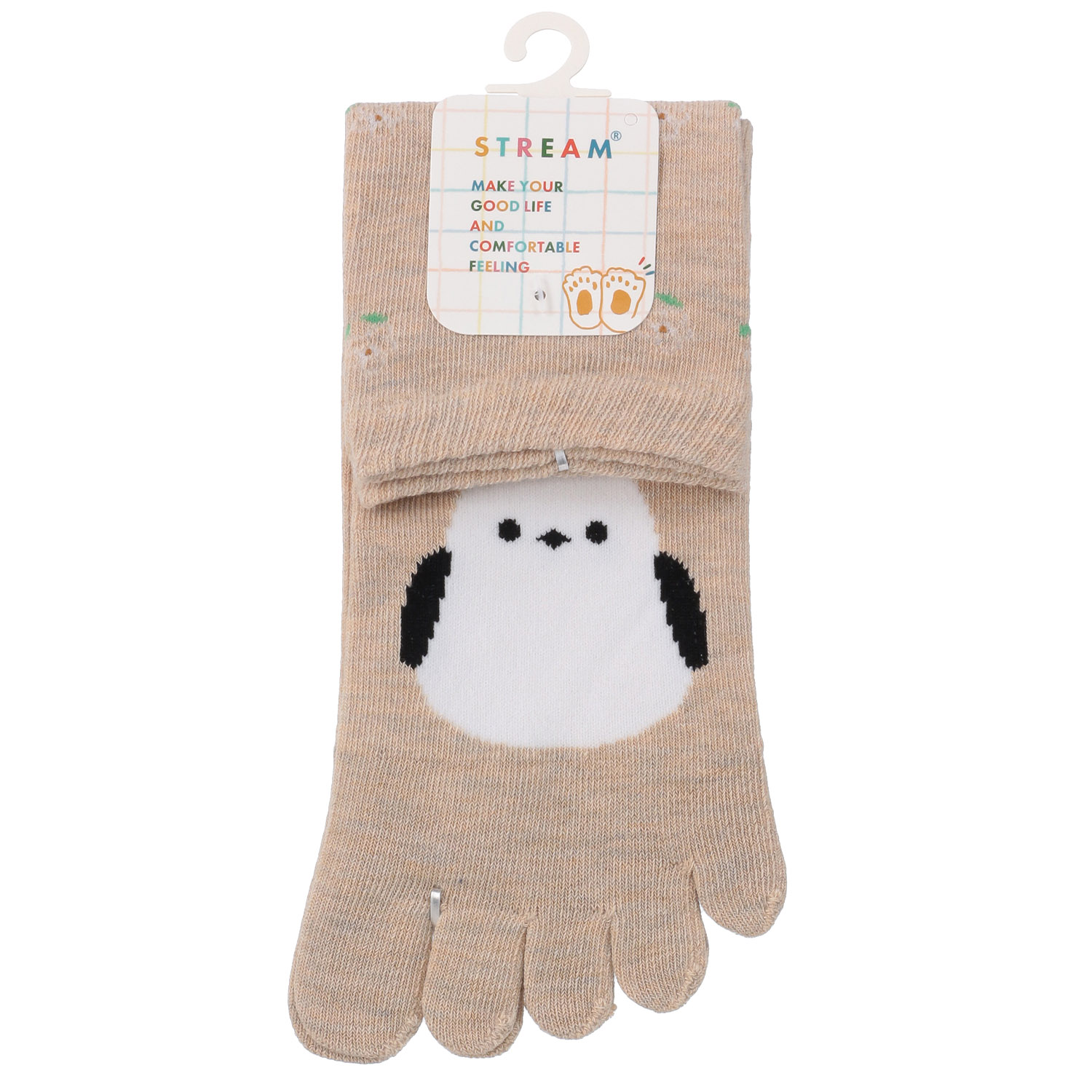 STREAM 5本指 シマエナガ クルー丈 靴下 - 画像2