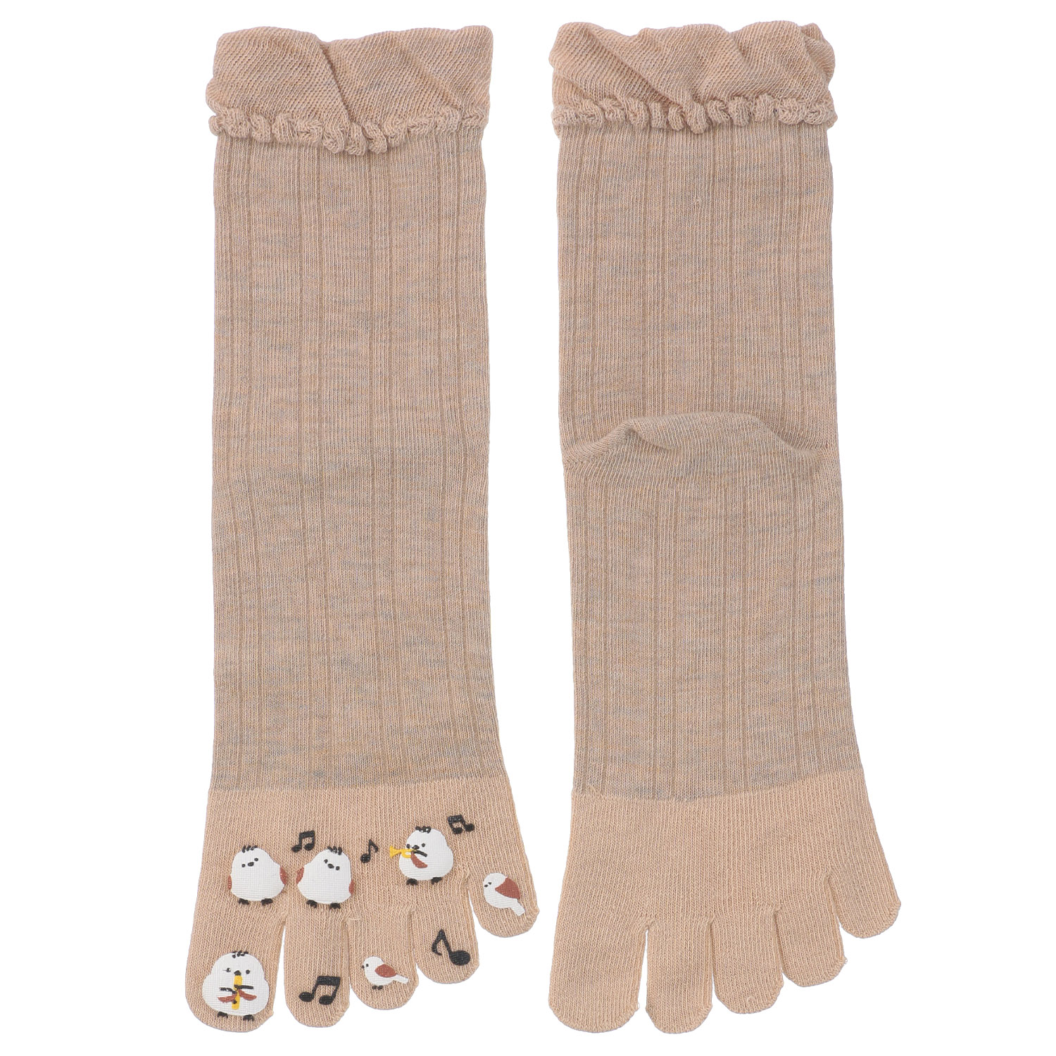 STREAM 5本指 シマエナガ 音楽会 クルー丈 靴下 - 画像4