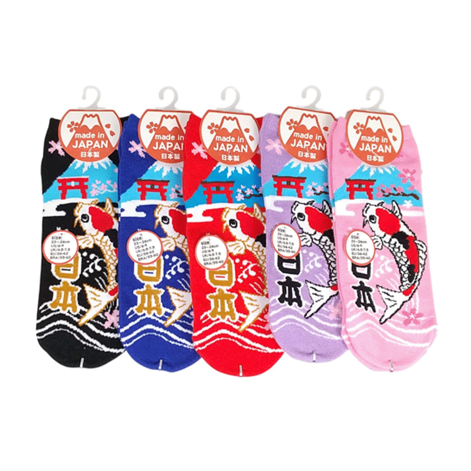 お土産ソックス 鯉と富士山 - 画像1