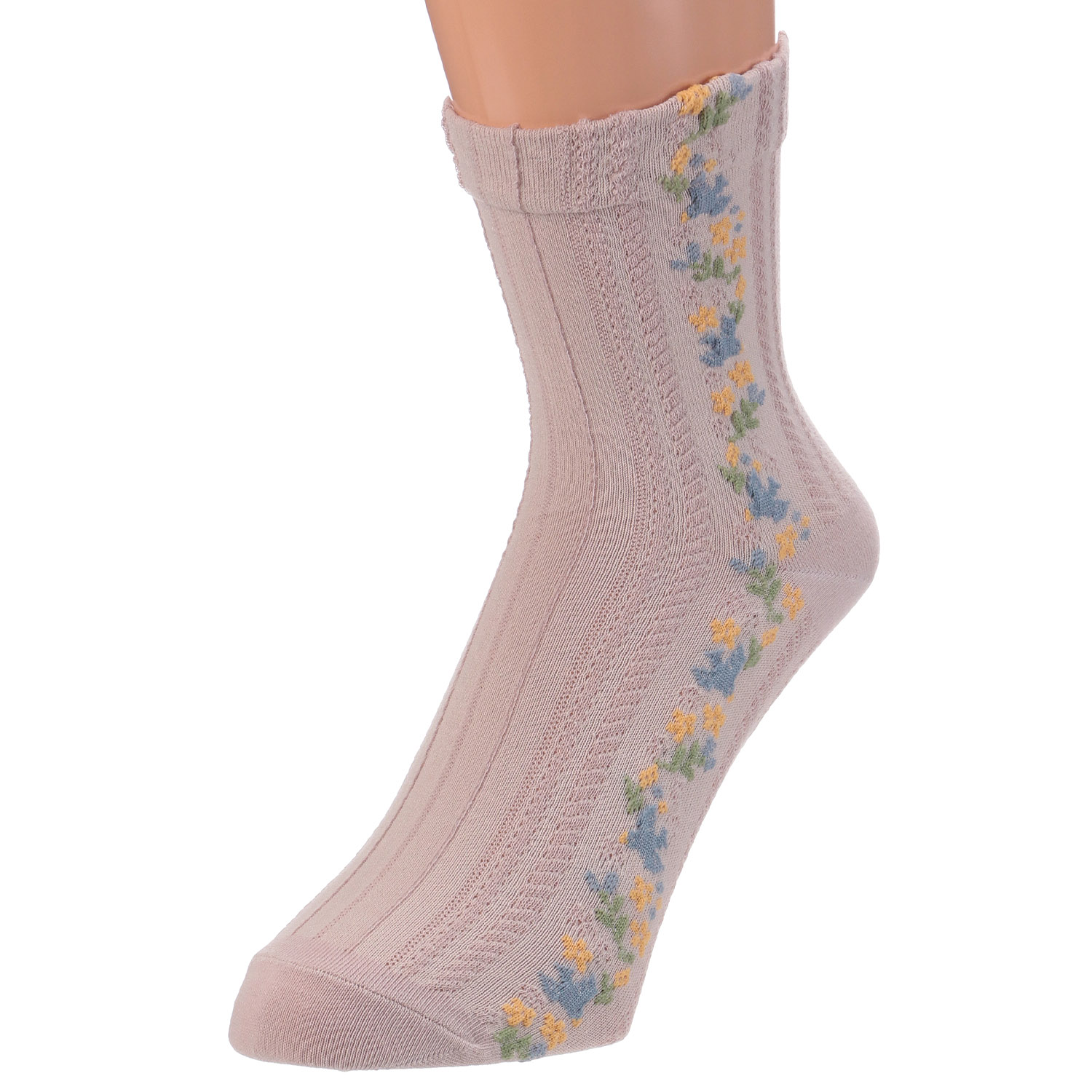 あなたに優しい ロークルー 表綿100％ 鳥＆花ライン - 画像3