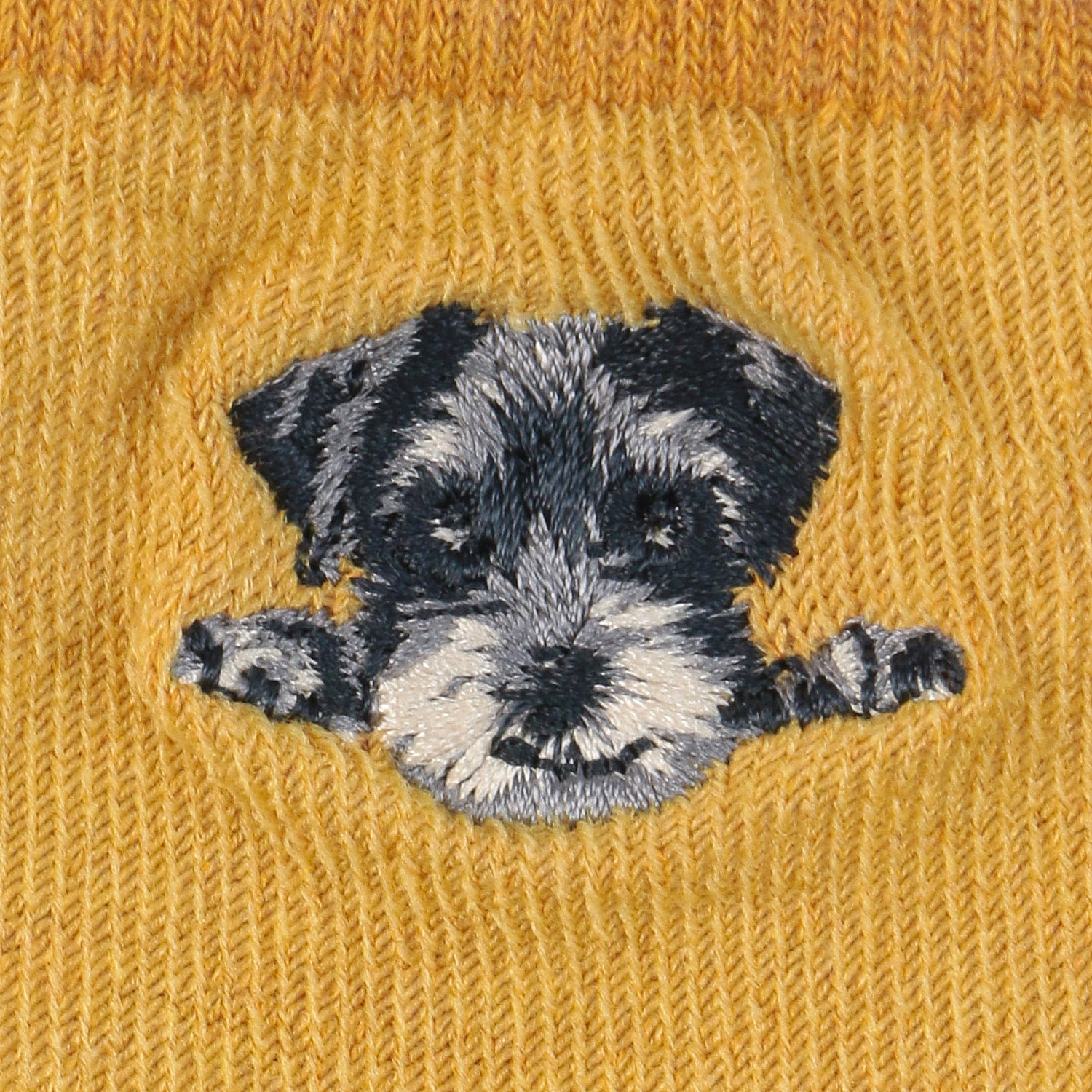 ロークルー丈 シュナウザー刺繍フロート杉柄 - 画像2