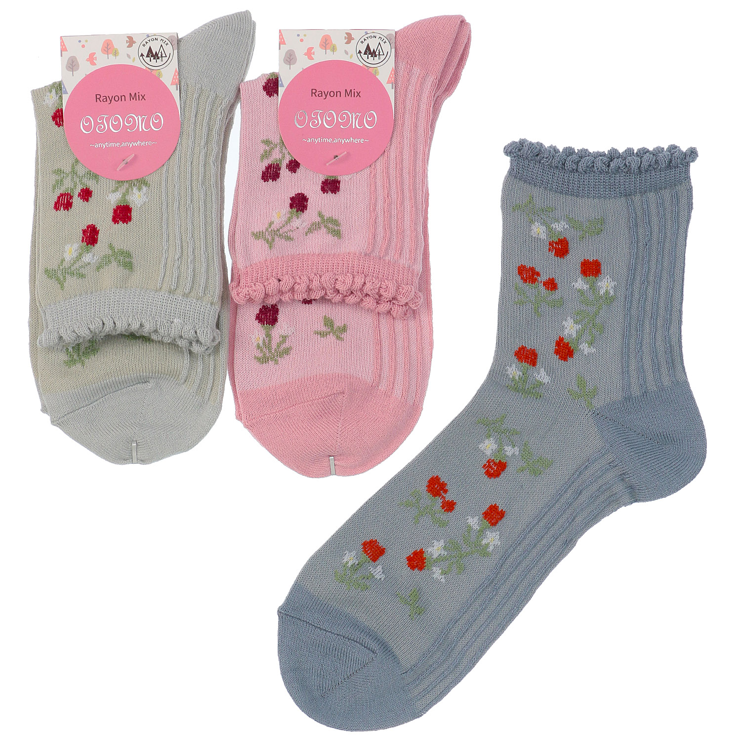 ロークルー丈 ピコットフロートワイルドベリー