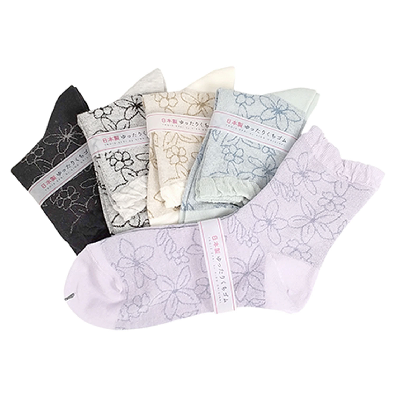 クルーソックス ハイゲージスパイラルライン - 画像1