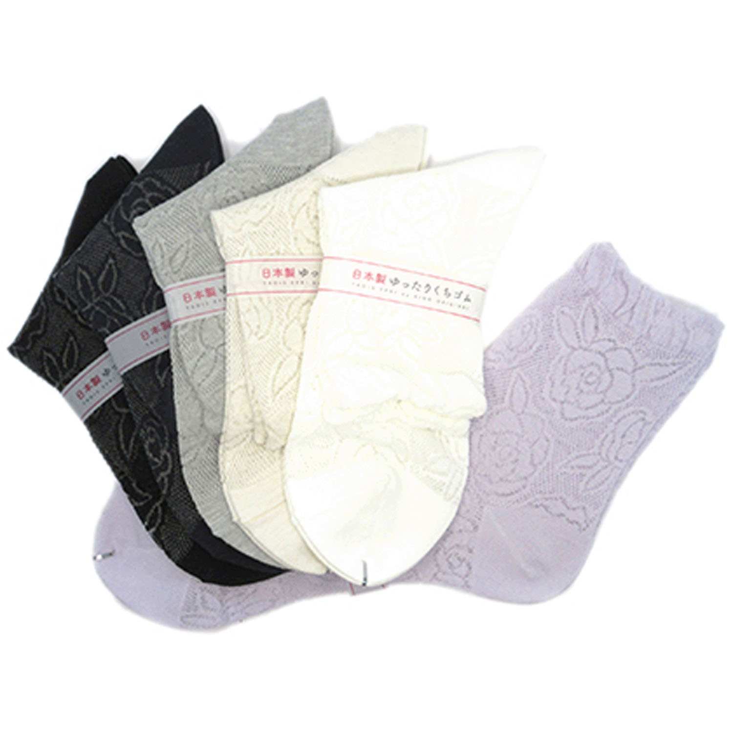 クルーソックス テグスメッシュ バラ - 画像1