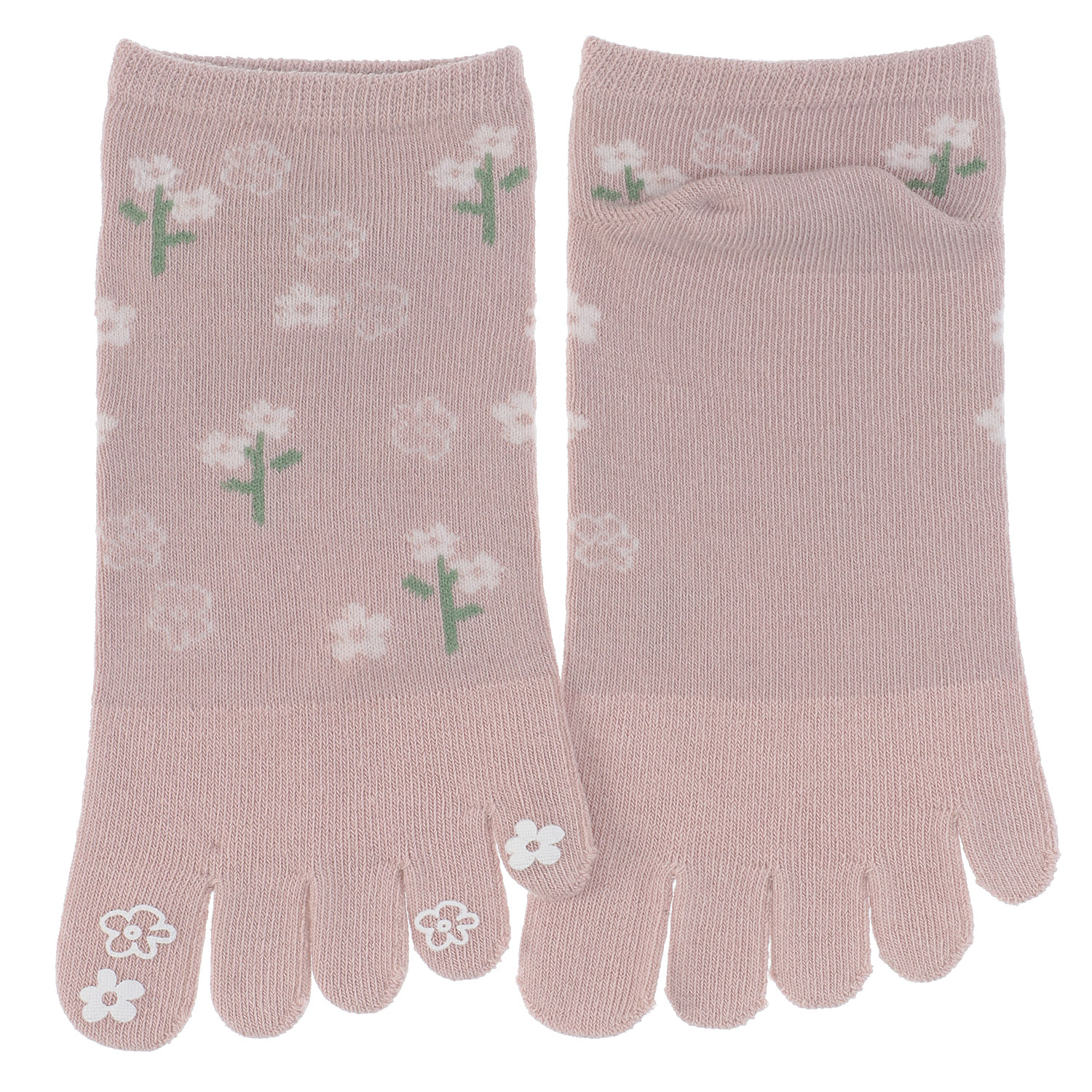 5本指 スニーカー丈 花ラバープリント 花柄 - 画像2