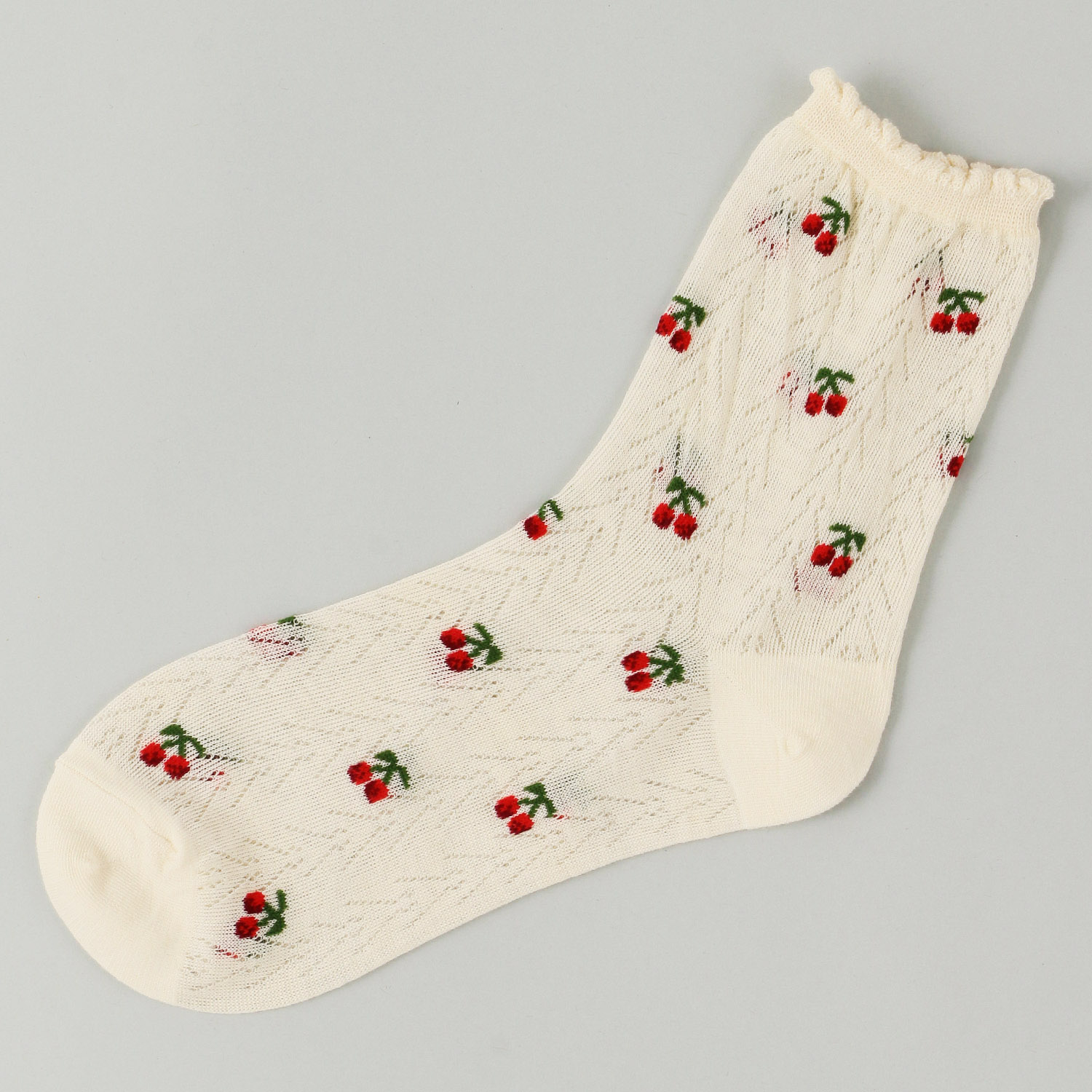 bonbon ロークルー レース風メッシュ チェリー【在庫限り】 - 画像2