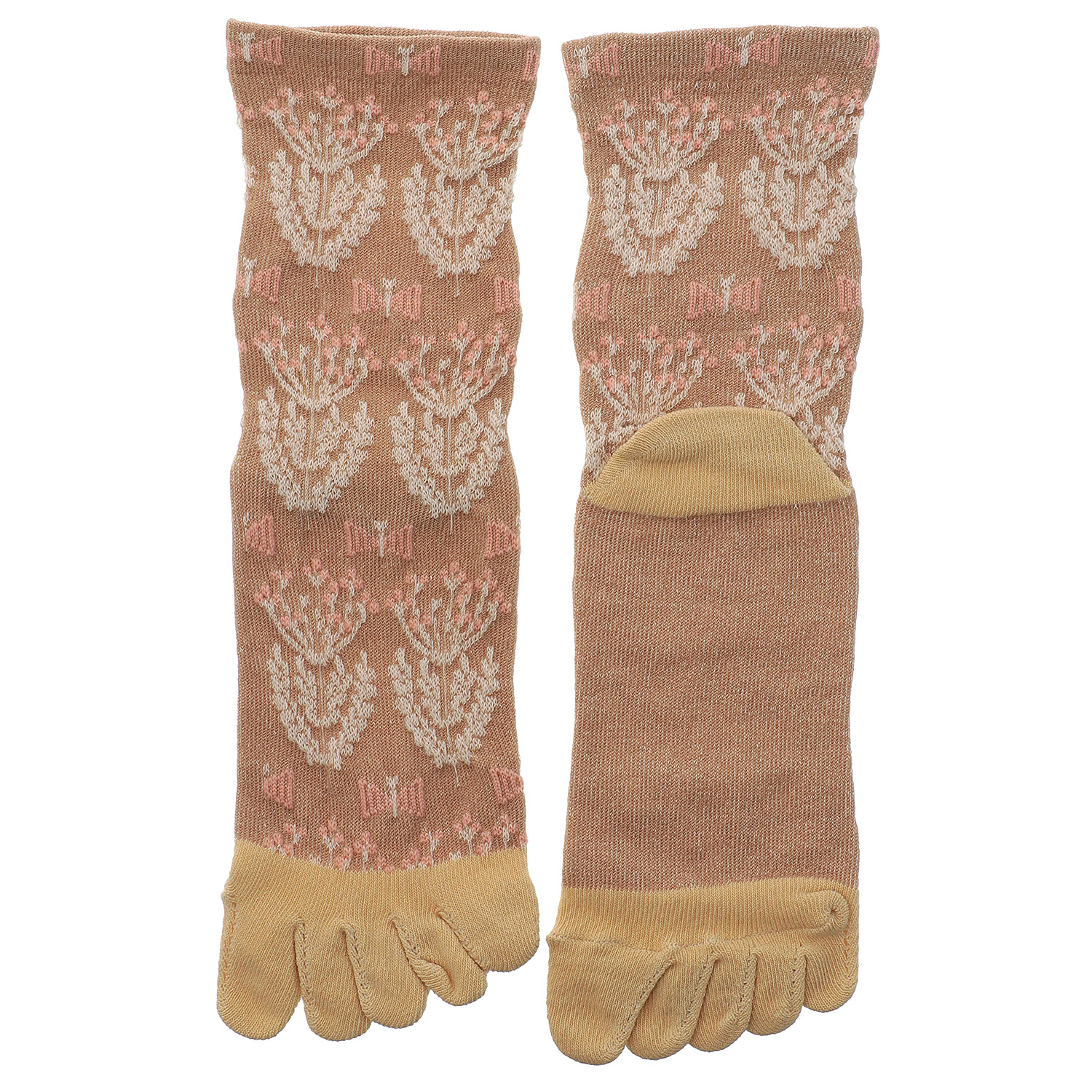 5本指 ロークルー丈 表綿100％ ボタニカル【在庫限り】 - 画像2