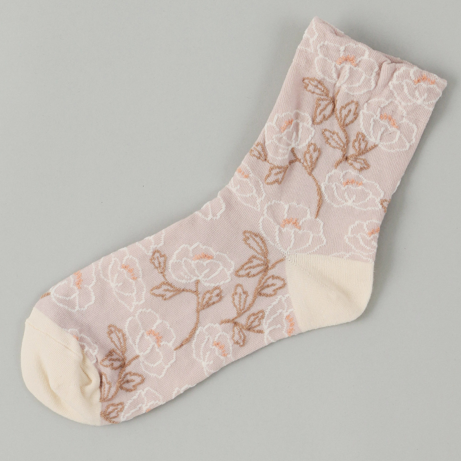 あなたに優しい 小寸（21－23cm） ロークルー 表綿100％ ヒナゲシ - 画像2