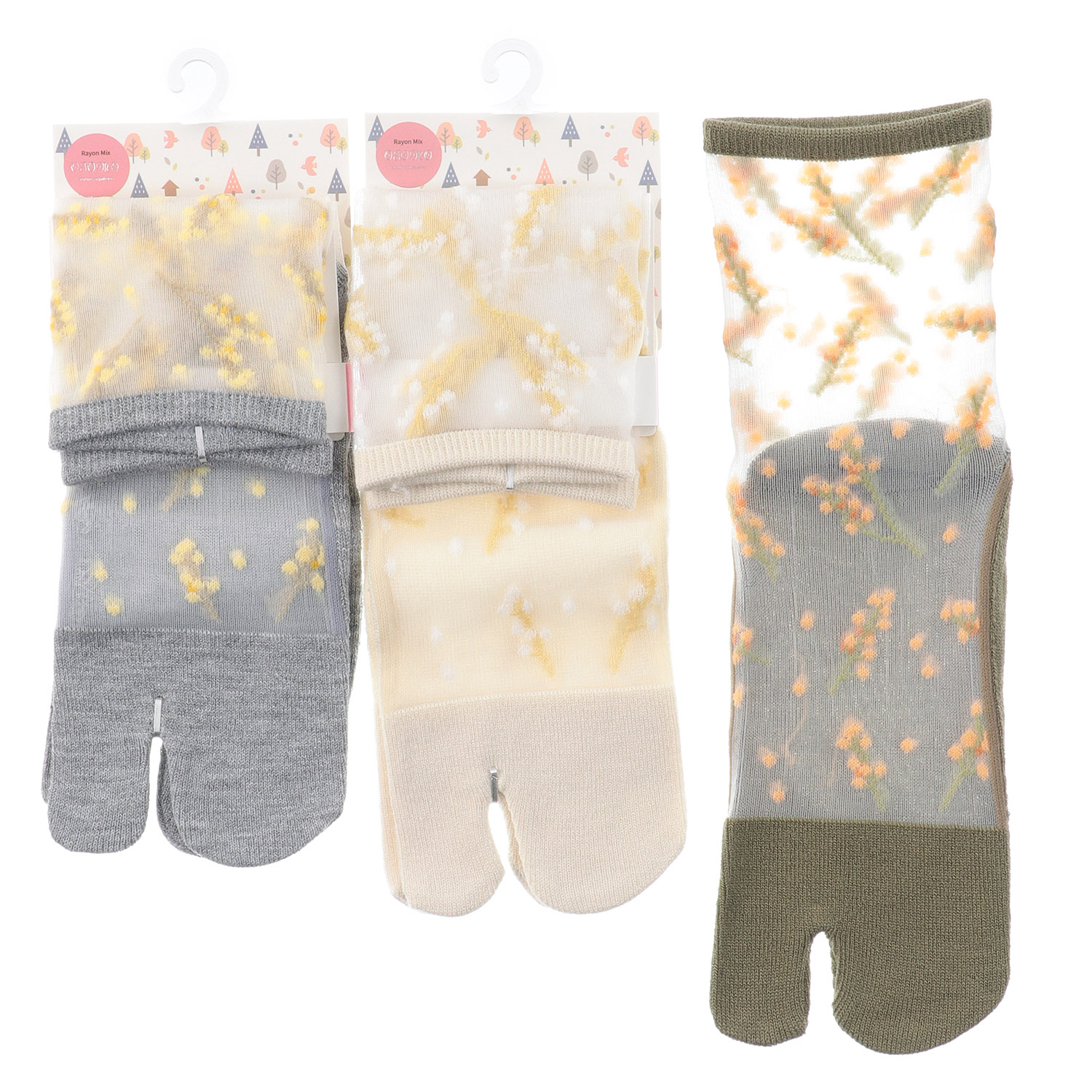 足袋 シースル－ ロークルー丈 ミモザ - 画像1