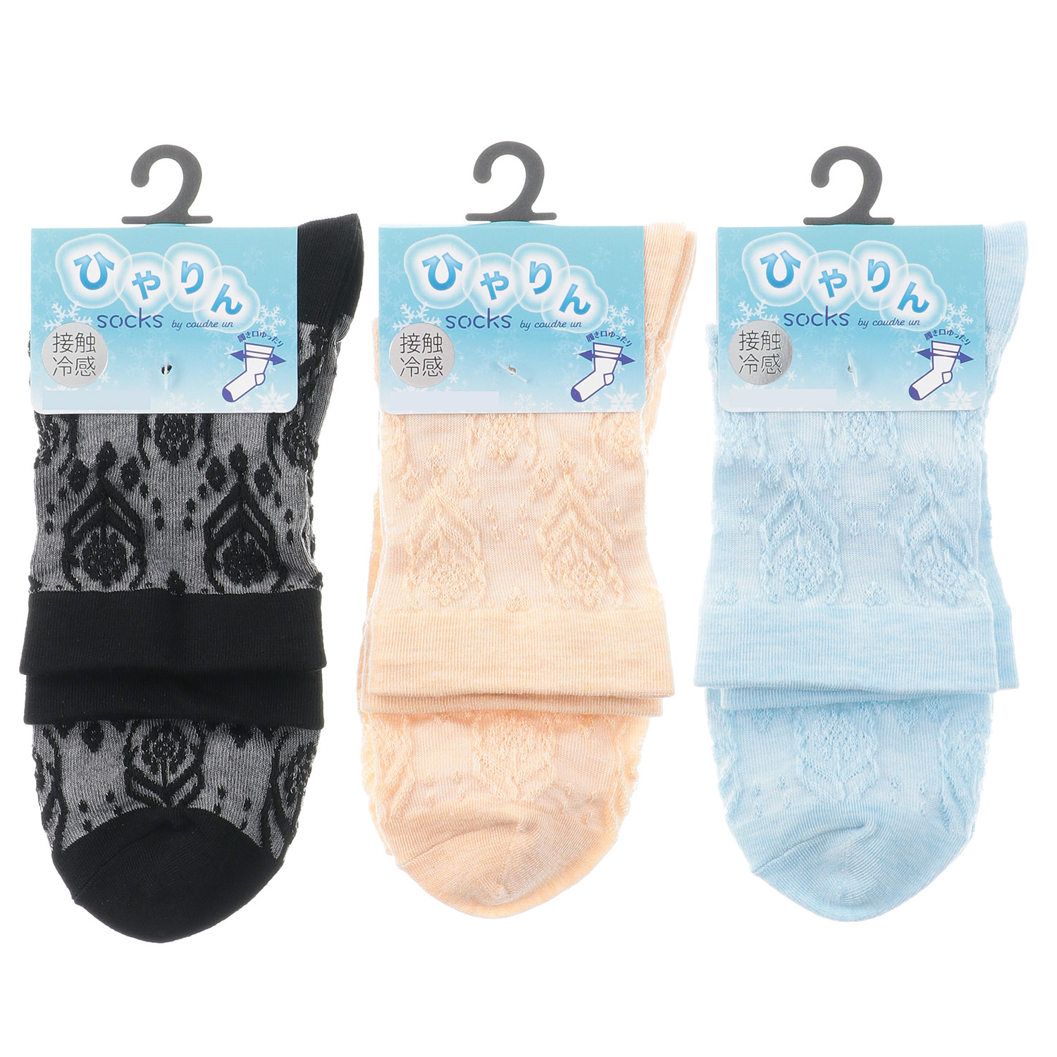 ひやりん冷感 ロークルー丈 フロート花柄