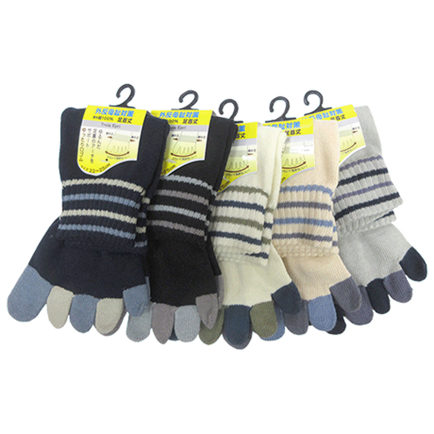 クルー丈 5本指 外反母趾対策 アメリブライン入り＆指先マルチ - 画像1