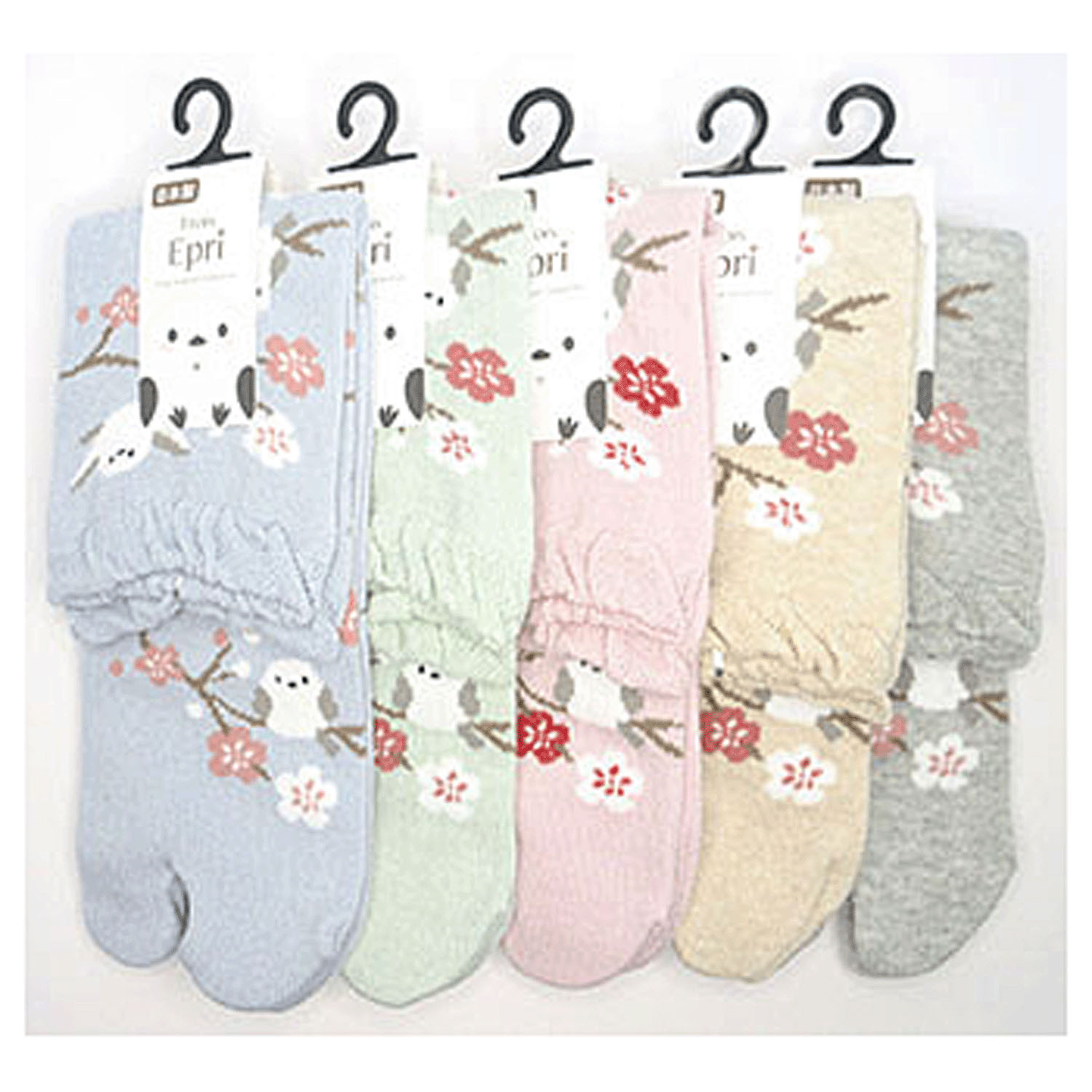 足袋 シマエナガと梅 - 画像1