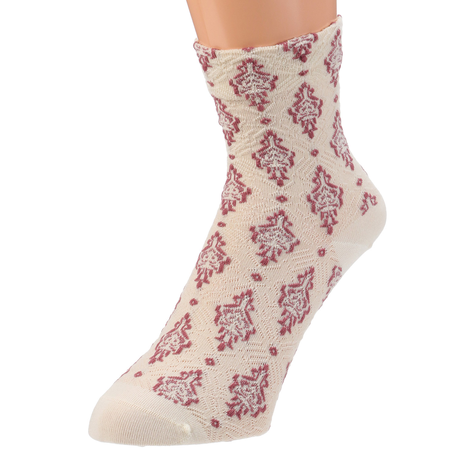 クルー丈 フロート花総柄 靴下 - 画像2