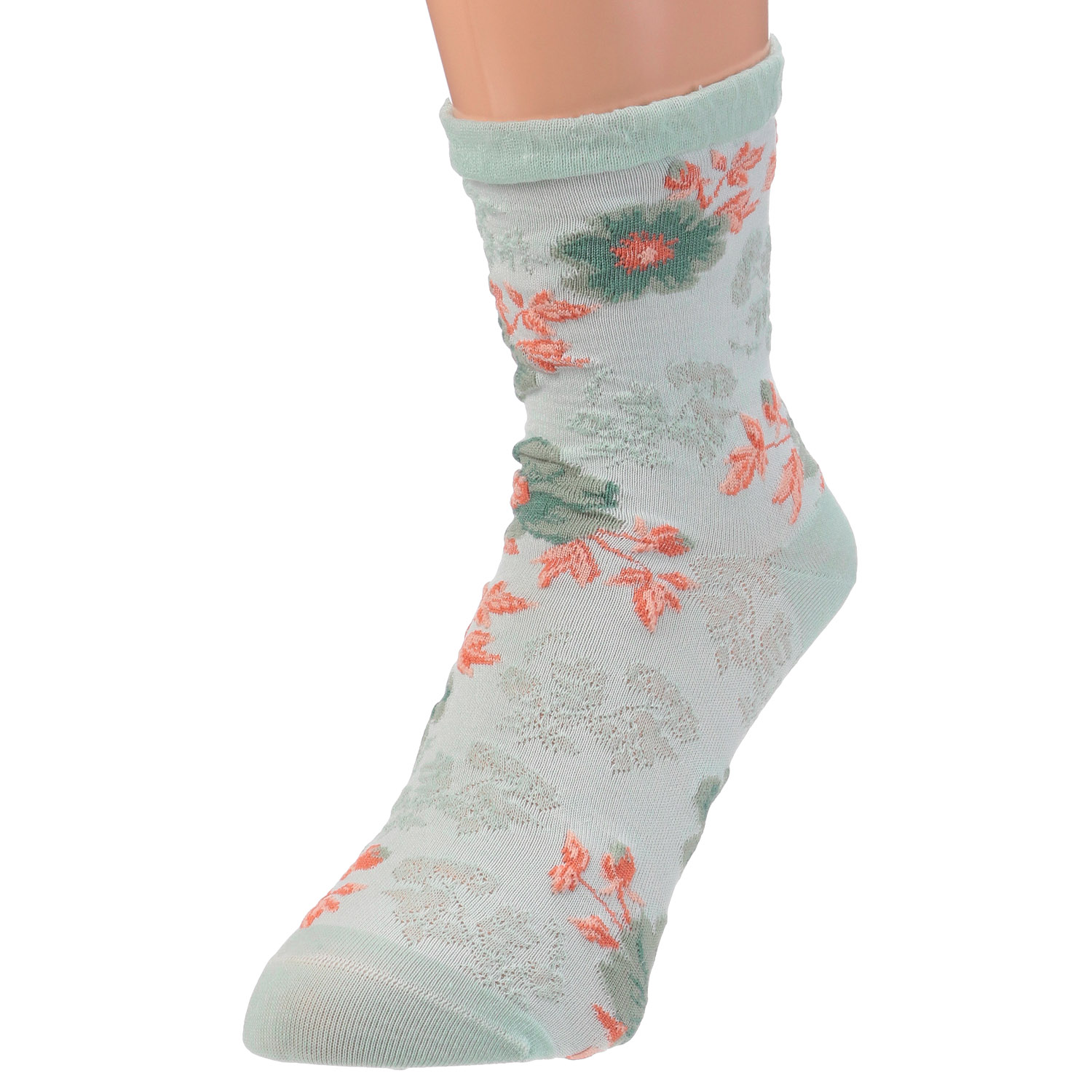 クルー丈 フロート総柄 靴下 - 画像2