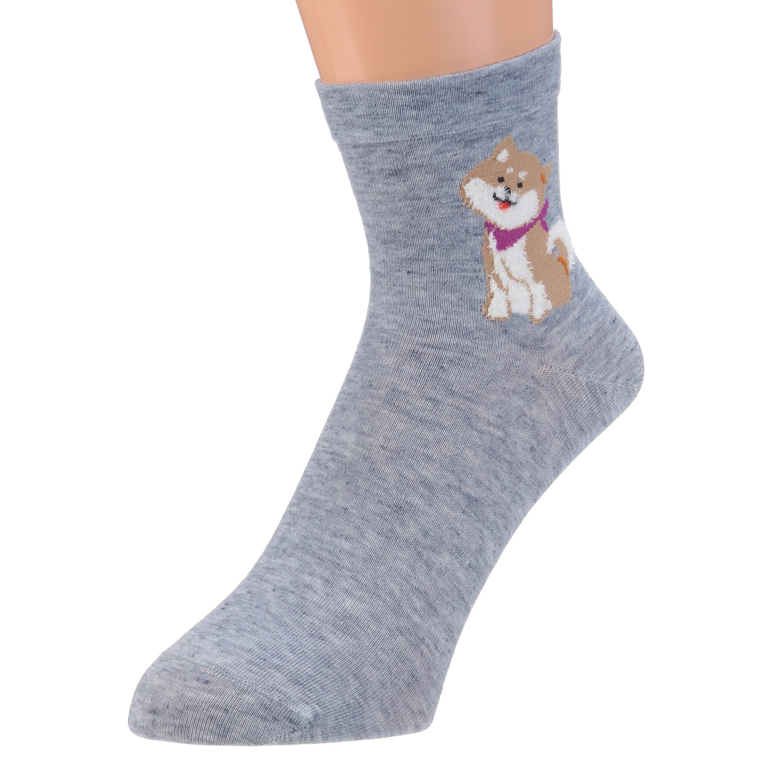 クルー丈 モール犬  靴下 - 画像2