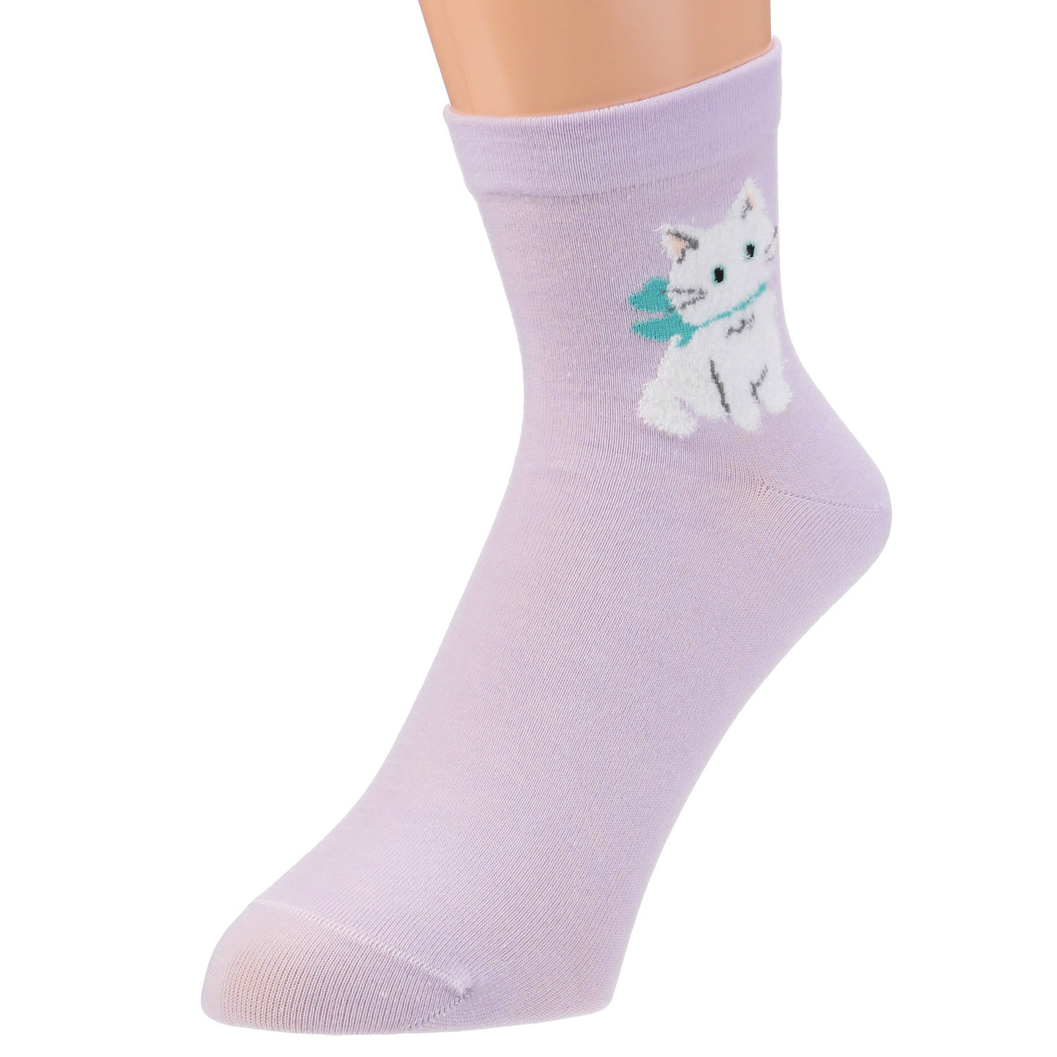 クルー丈 モール猫 靴下 - 画像2