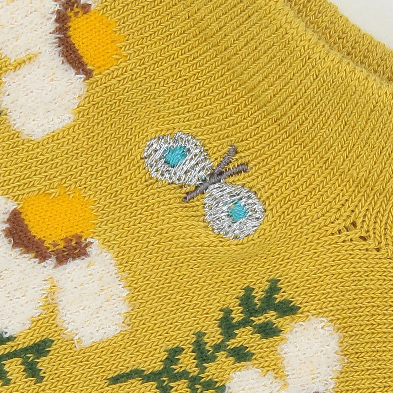 Natural Collection スニーカー丈 モール花柄 チョウチョウ刺しゅう 靴下【在庫限り】 - 画像3