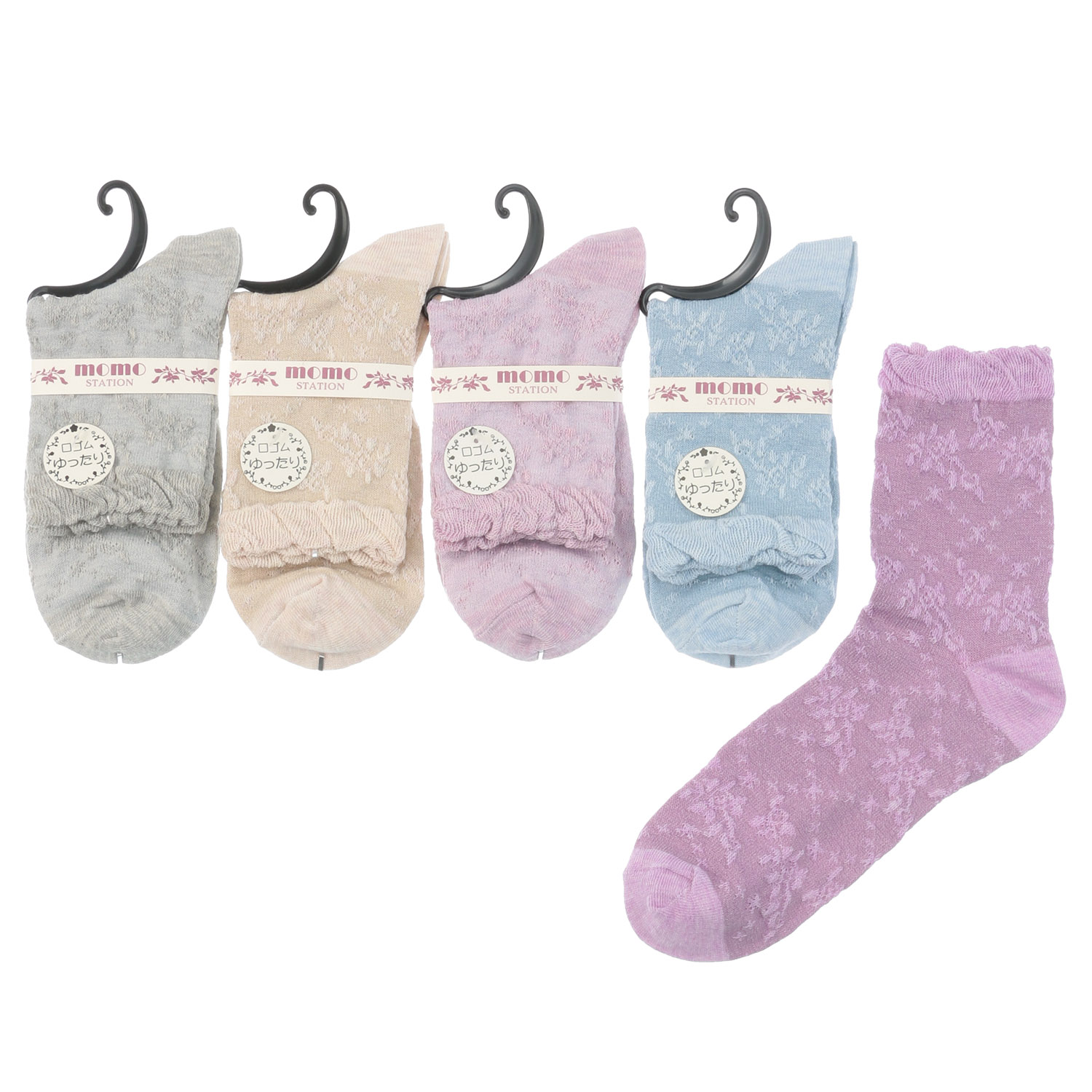 クルー フロート 小花 靴下 - 画像1