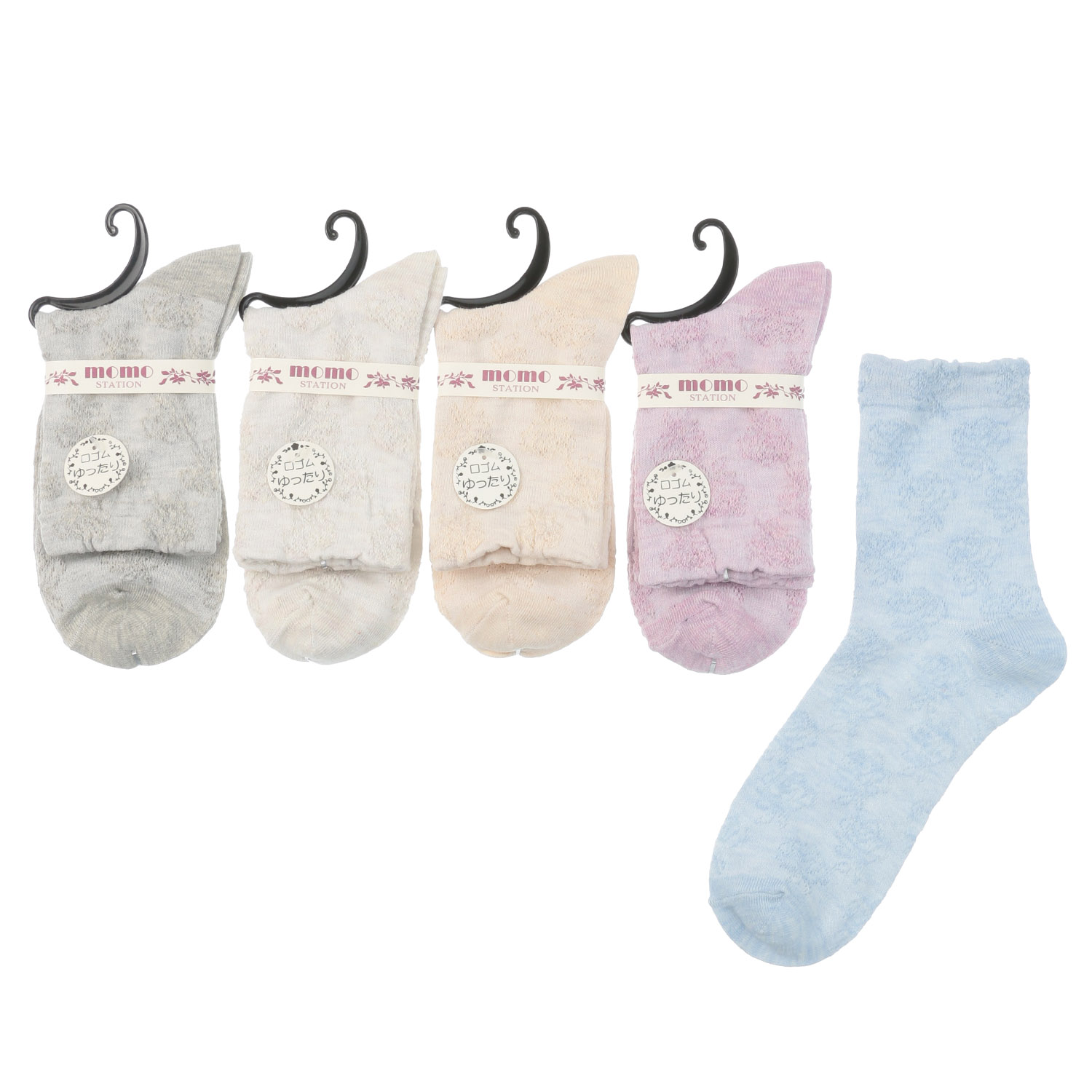 クルー フロート花柄 靴下 - 画像1