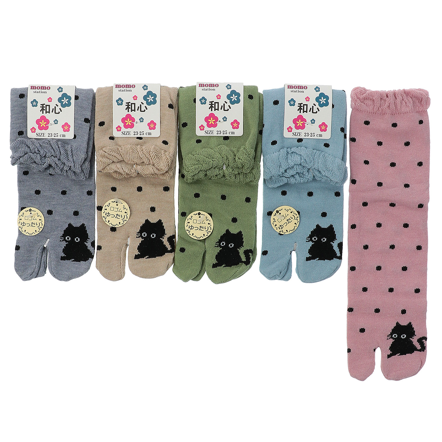 足袋 クルー ドット×猫