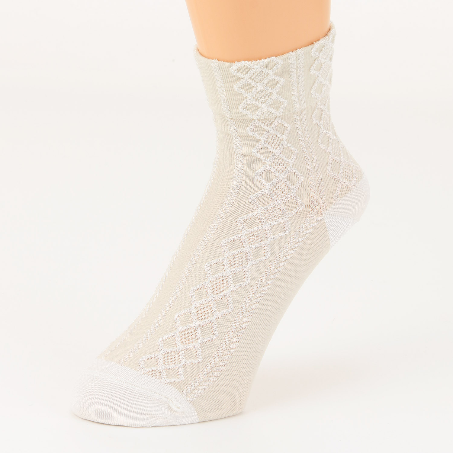 fukusuke FUN 光沢フロート クルー丈ソックス【在庫限り】 - 画像4