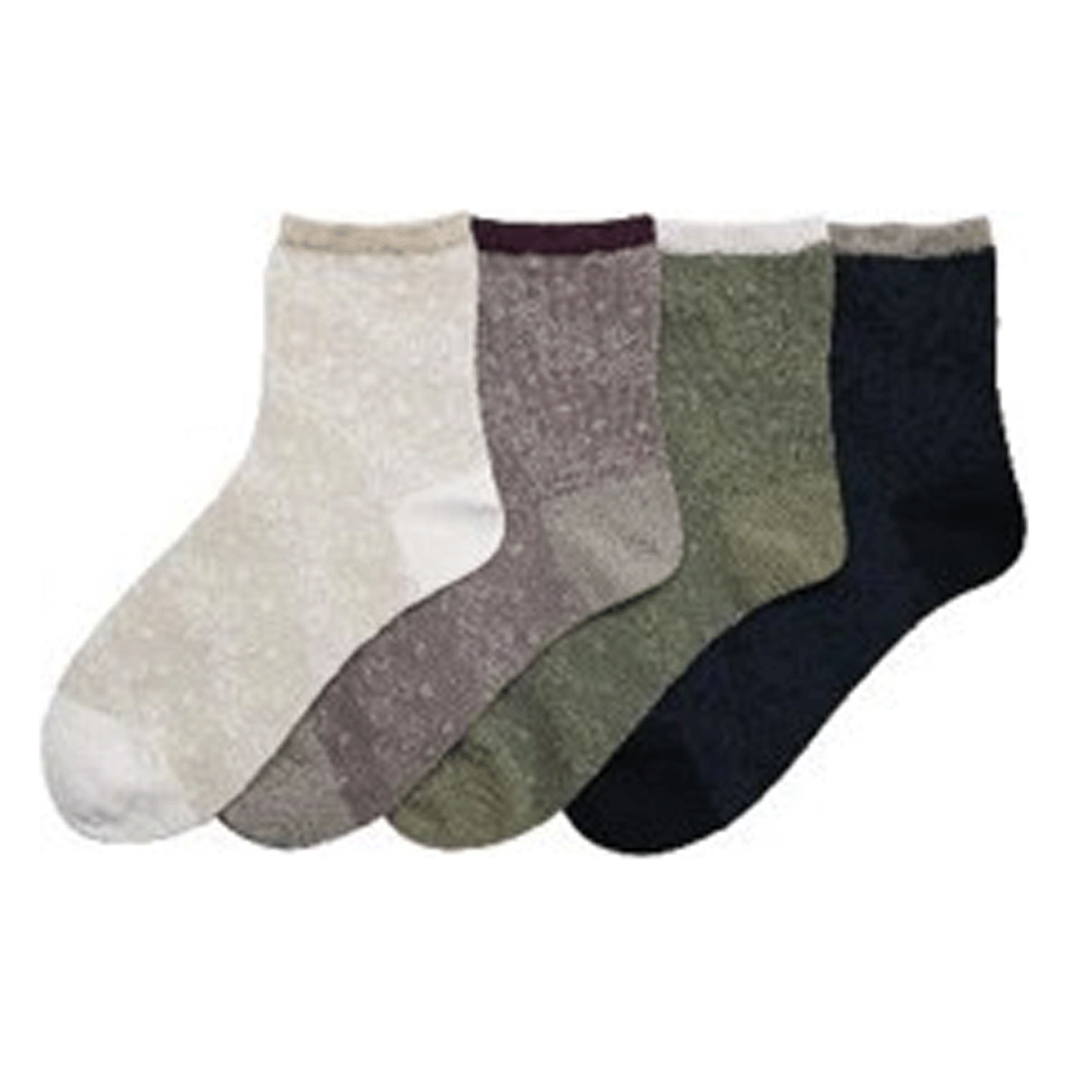 シルク入り ロークルー丈 バイカラー フロート花柄 靴下【在庫限り】 - 画像1