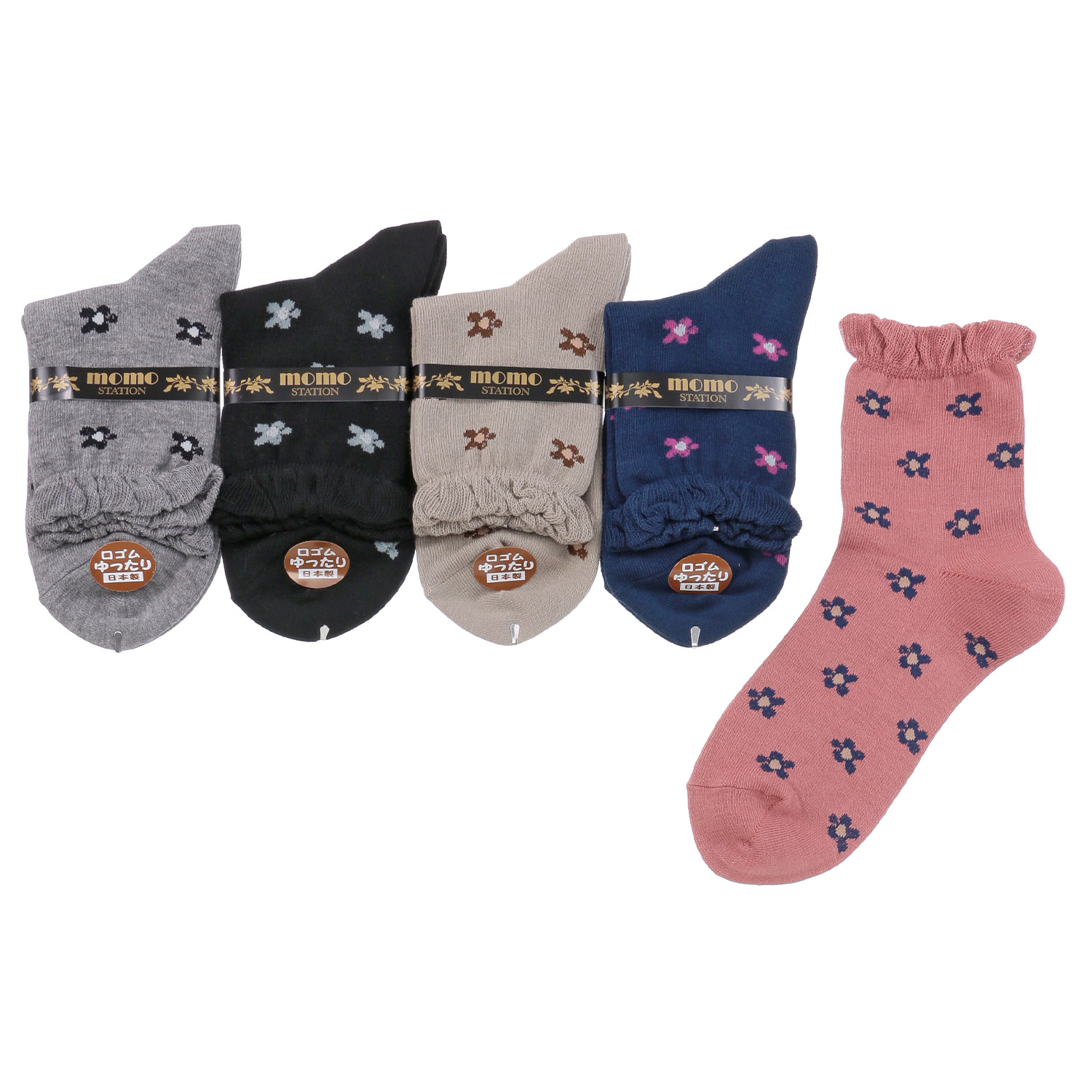 クルー丈  デイジー柄 靴下【在庫限り】 - 画像1