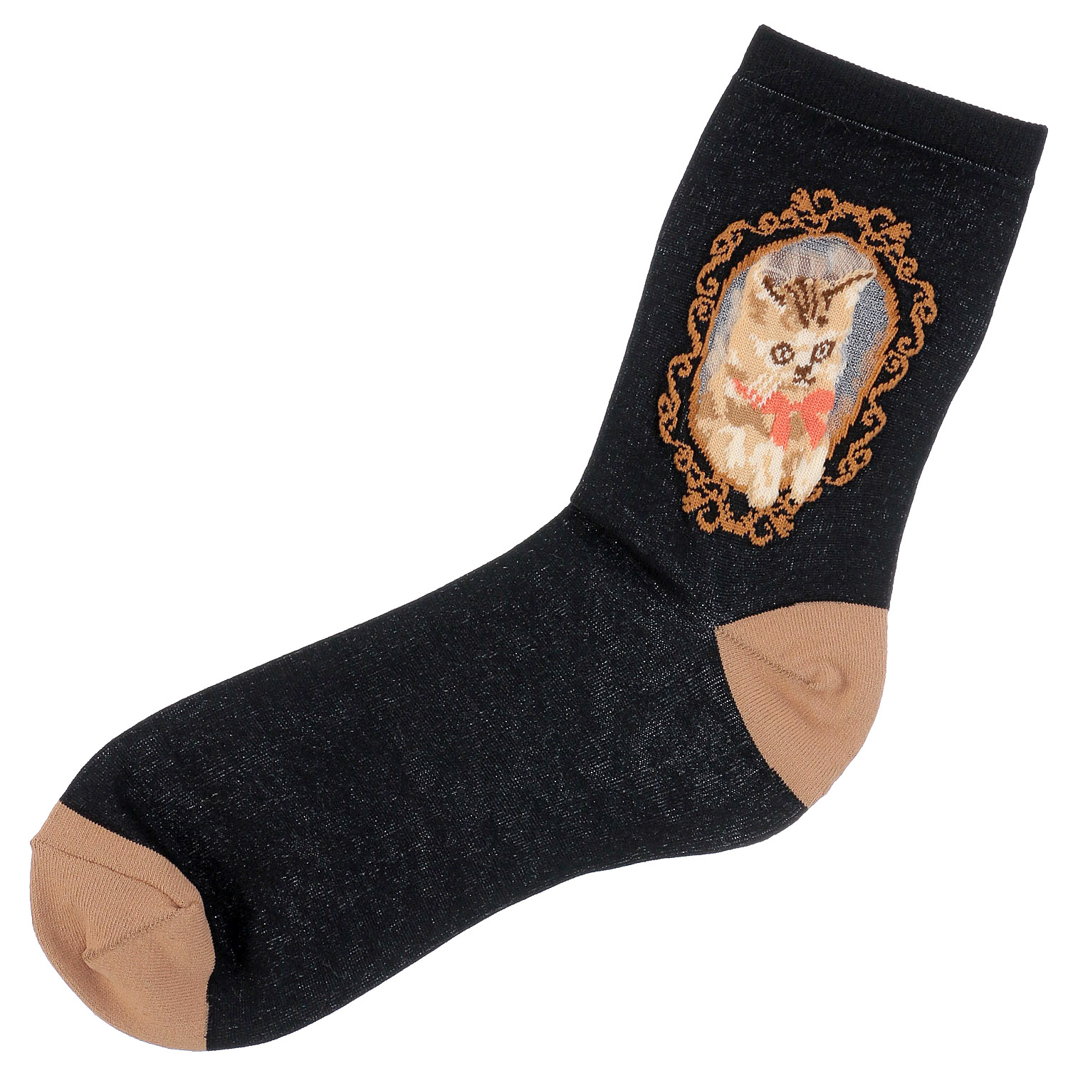 クルー丈 眺める猫  メッシュ 靴下【在庫限り】 - 画像2