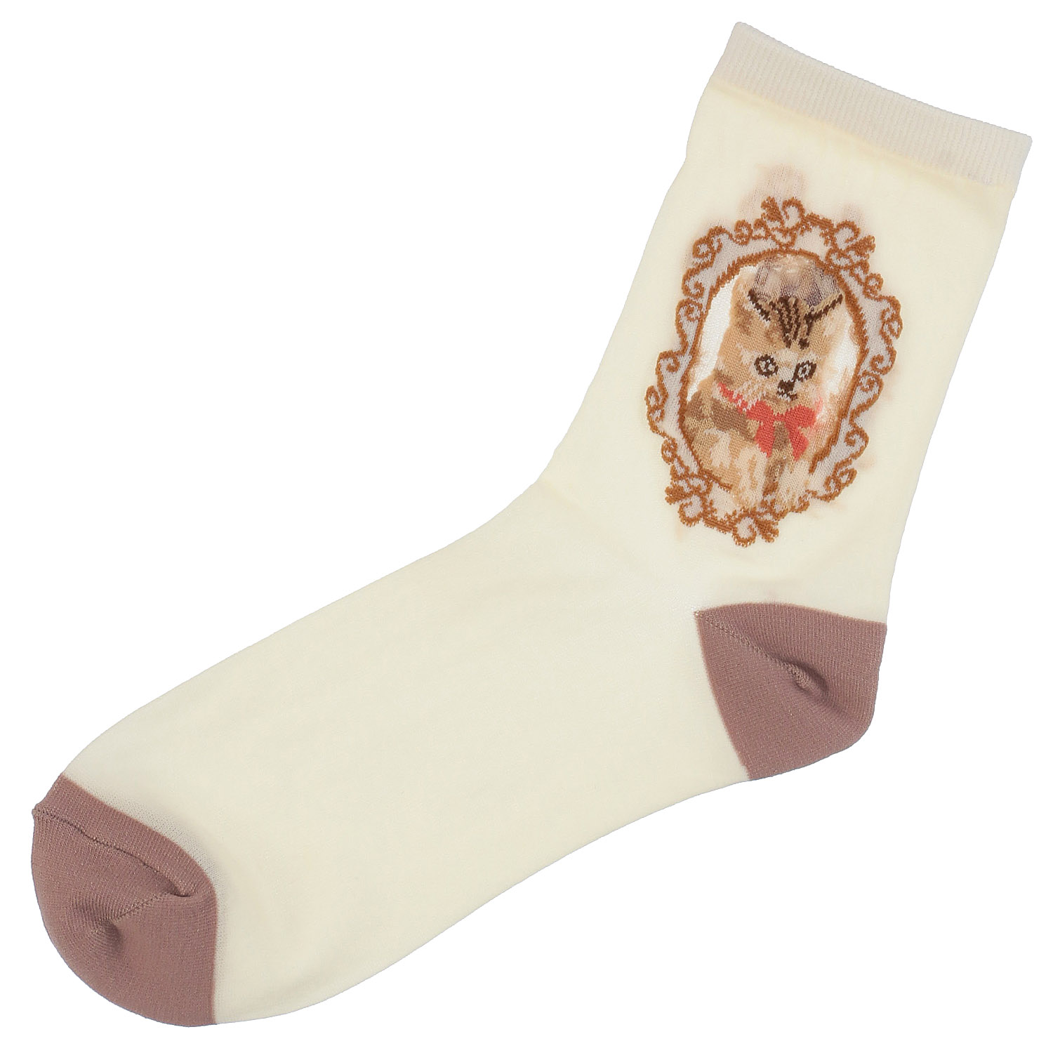 クルー丈 眺める猫  メッシュ 靴下【在庫限り】 - 画像4