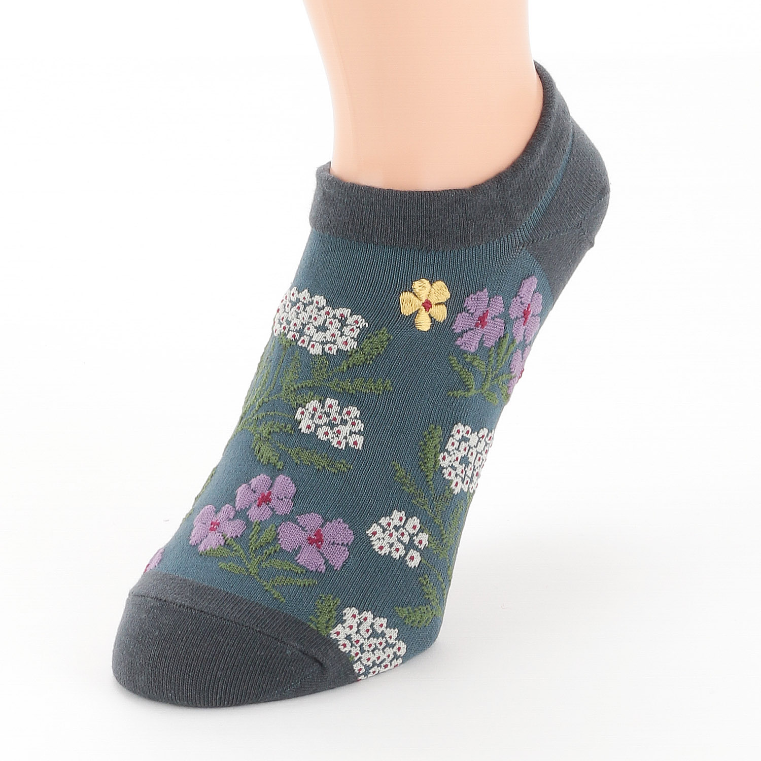 Natural Collection スニーカー丈 ボタニカル花柄ポイント刺繍【在庫限り】 - 画像2