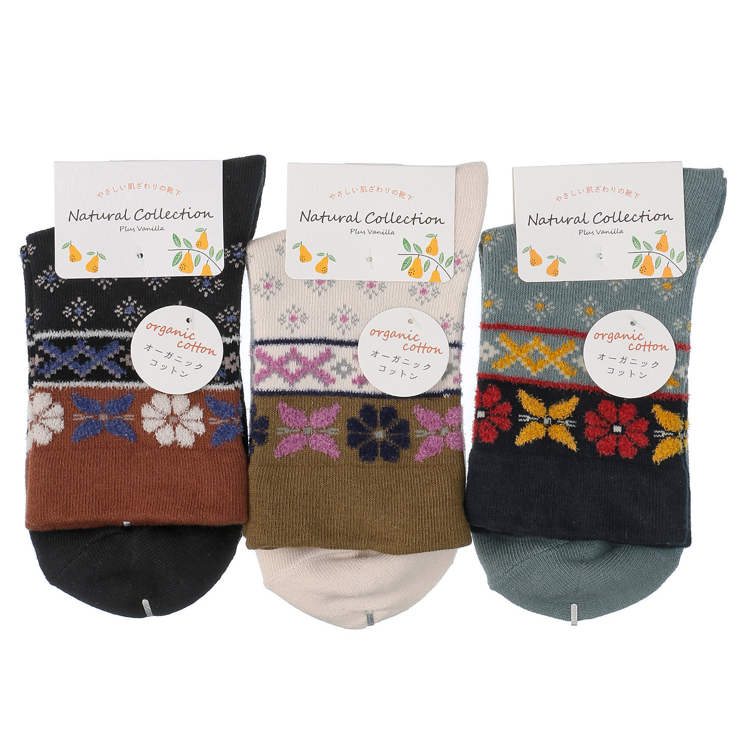 Natural Collection クルー丈 トップモール花柄【在庫限り】