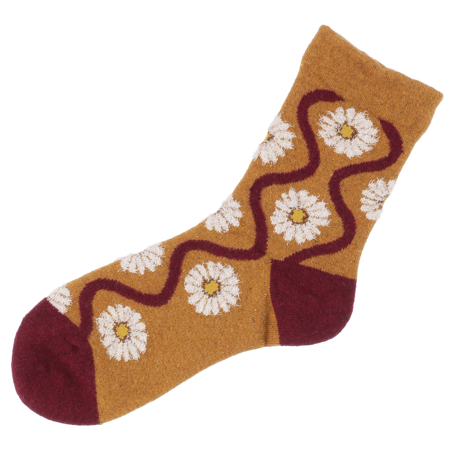 Natural Collection クルー丈 ウールメランジ パターンモール花柄【在庫限り】 - 画像2