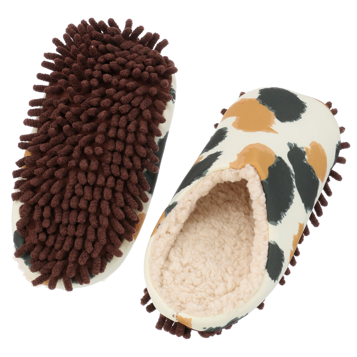 モップ付き 裏ボア ルームシューズ  三毛猫【在庫限り】 - 画像3