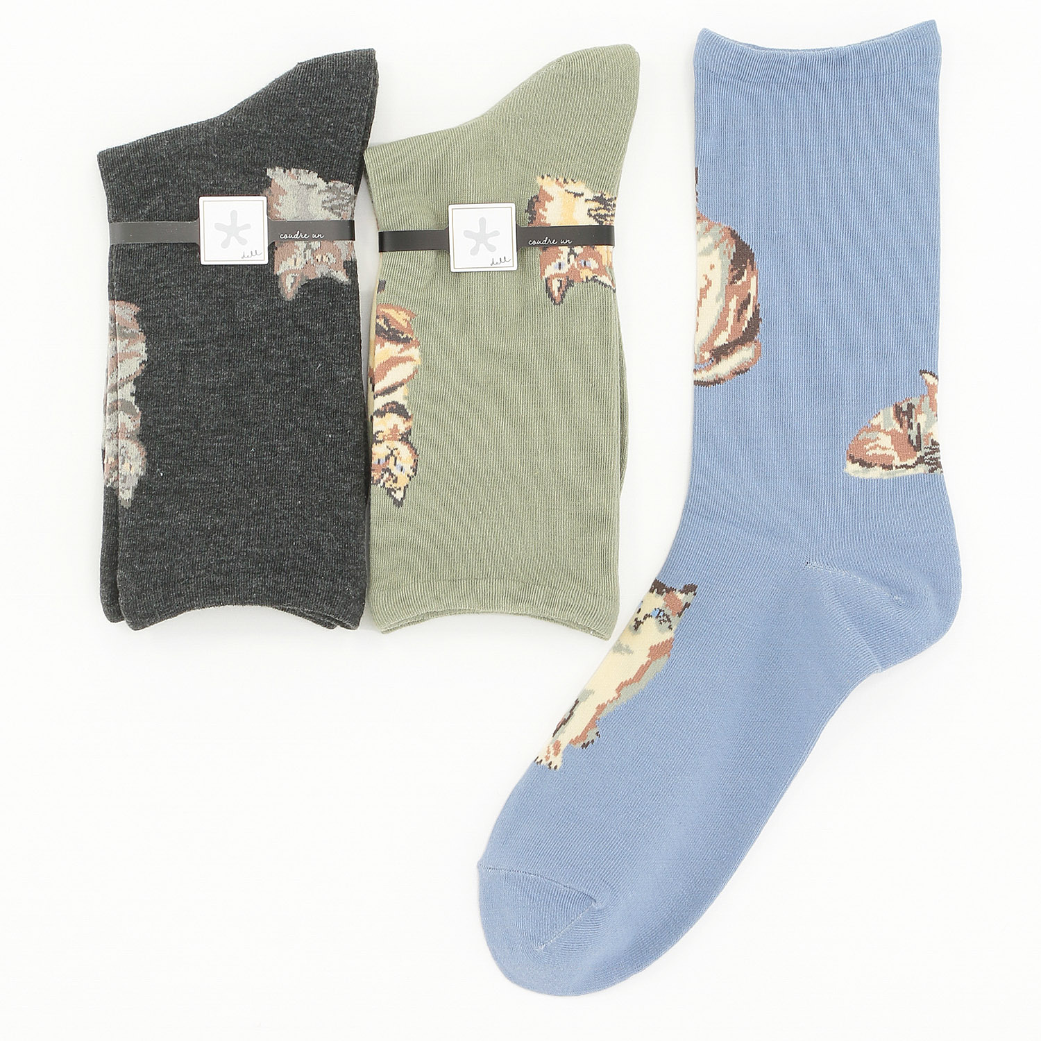 DOLL クルー丈 猫 靴下【在庫限り】 - 画像1