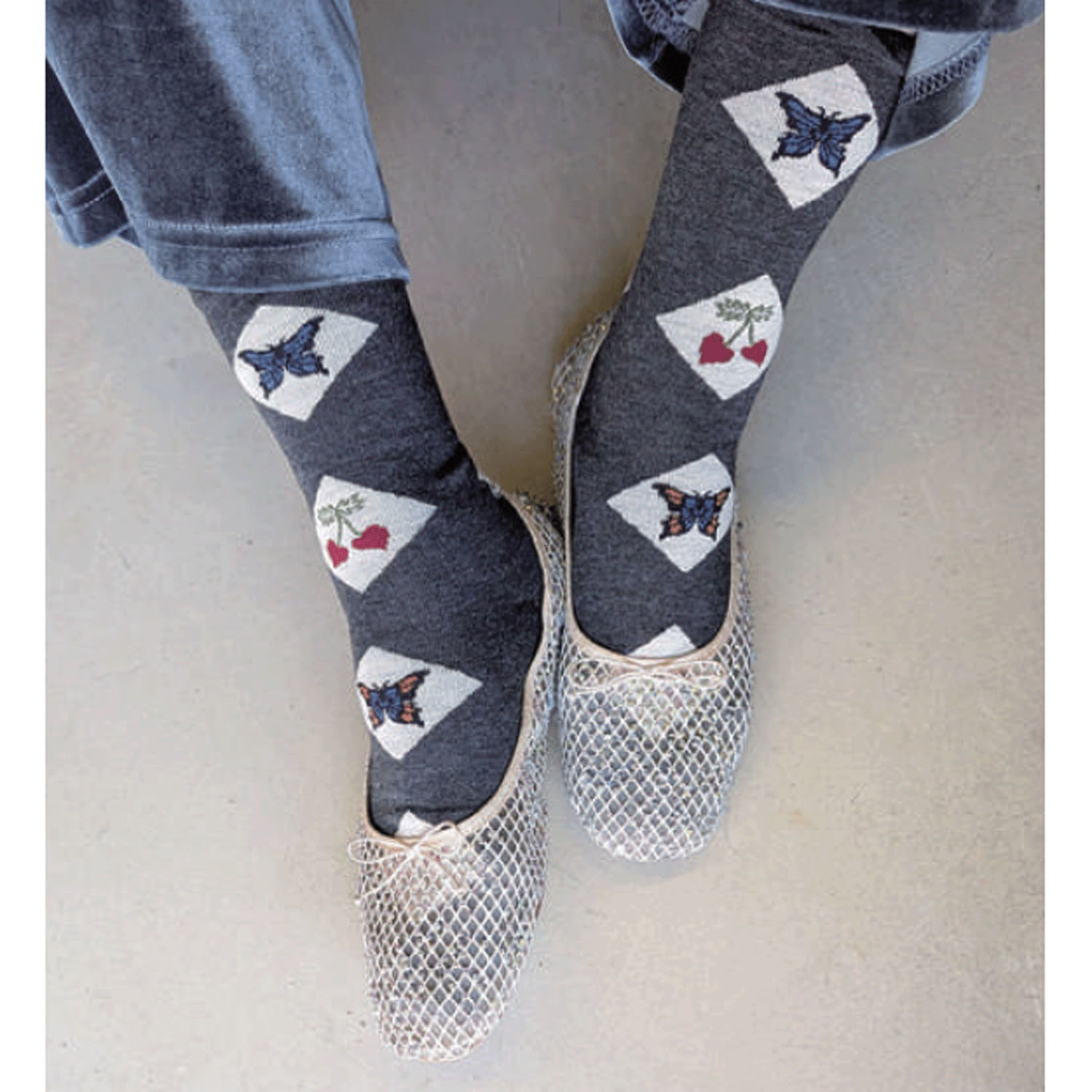 DOLL クルー丈  バタフライ  靴下【在庫限り】 - 画像2