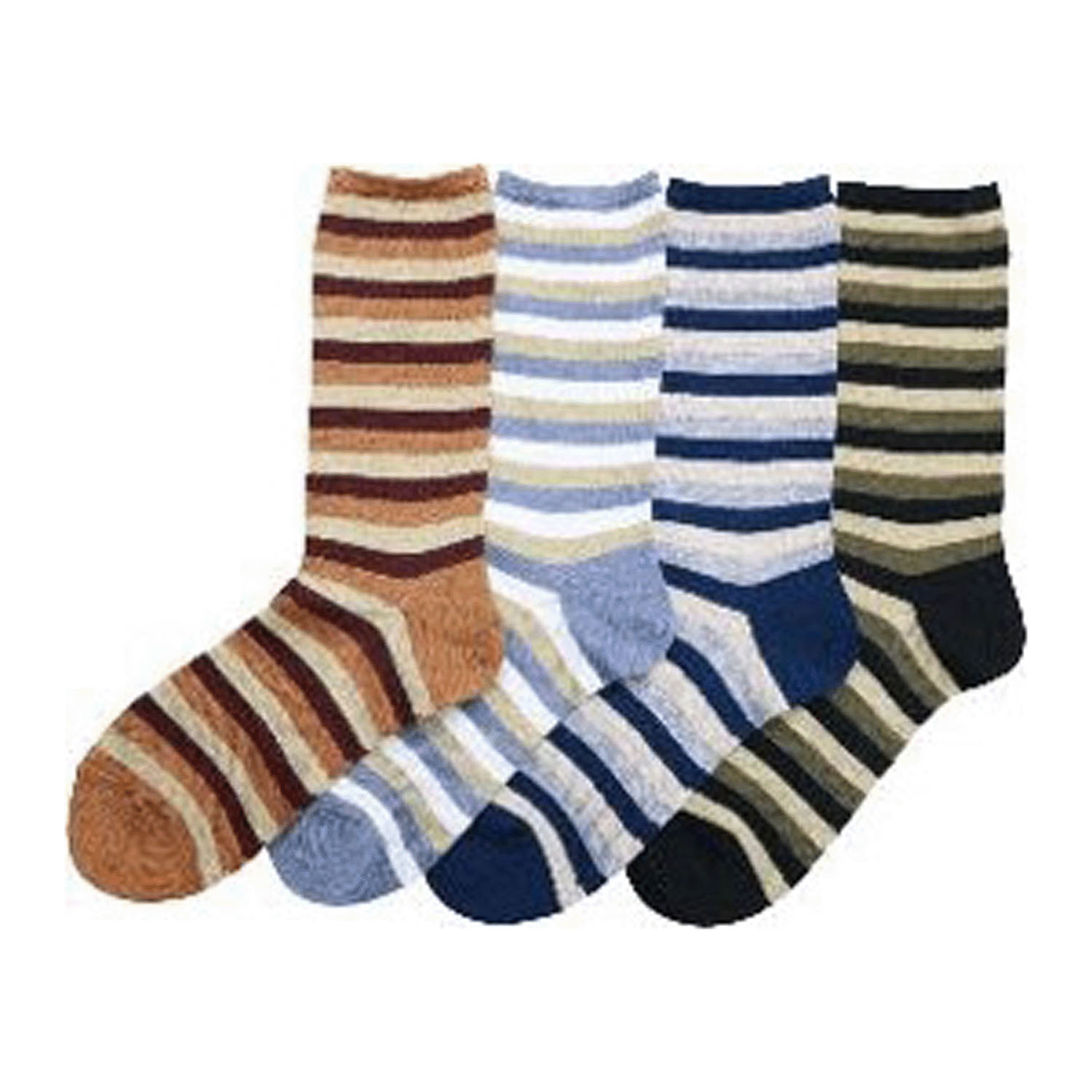 クルー丈  メリノウール入り ボーダー靴下【在庫限り】 - 画像1