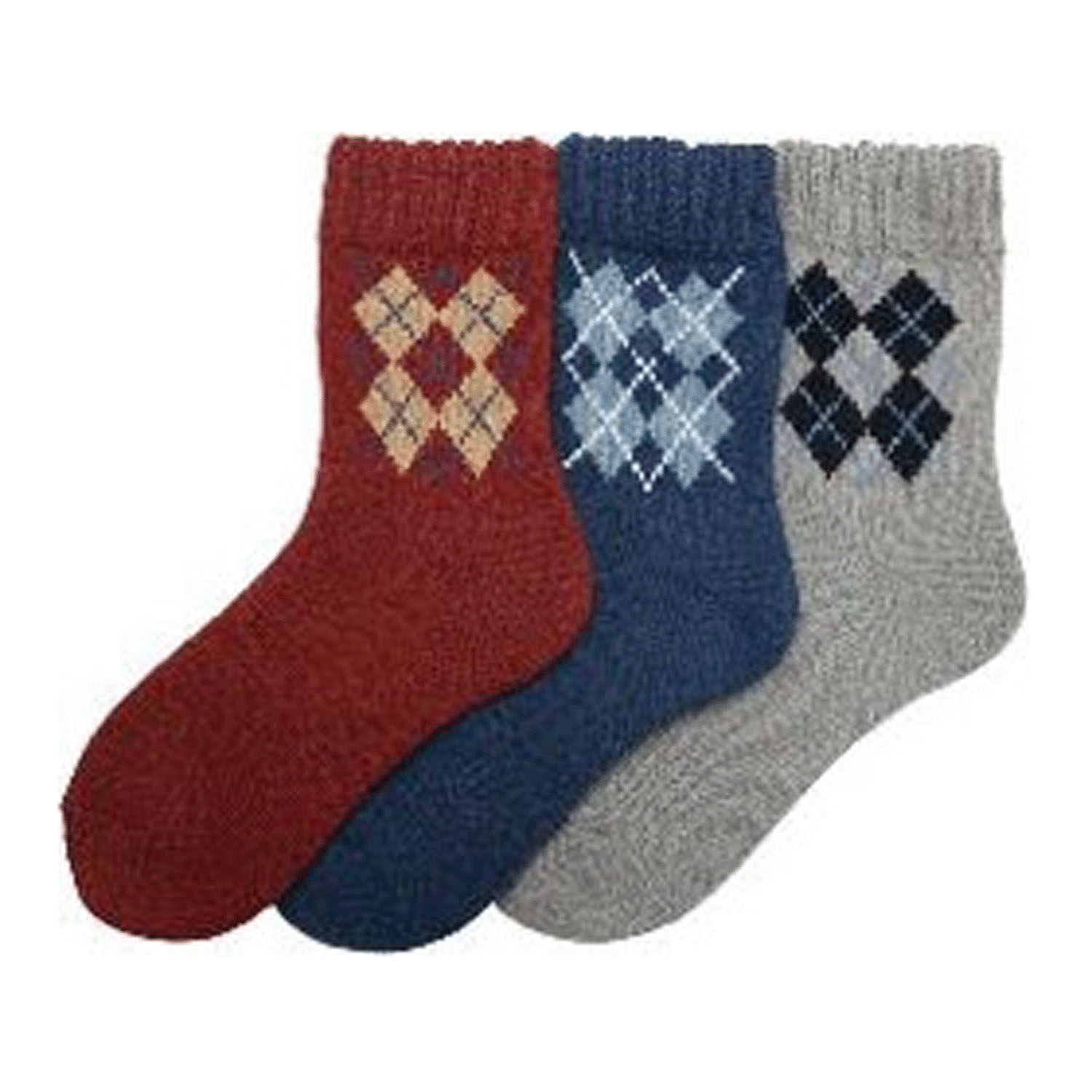 ロークルー丈 裏起毛 アメリブ アーガイル ルームソックス【在庫限り】