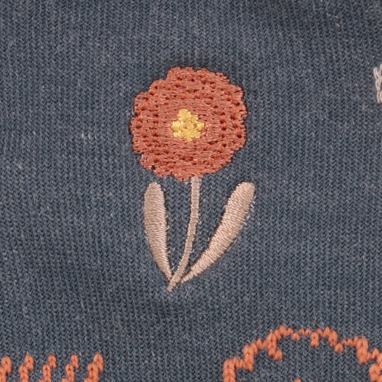 STREAM  ハーバルソックス クルー丈 フリルお花刺繍【在庫限り】 - 画像5