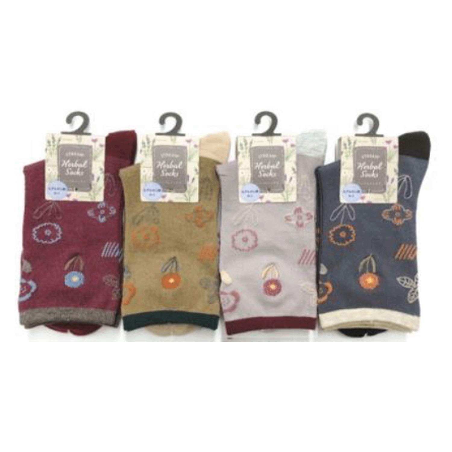 STREAM  ハーバルソックス クルー丈 フリルお花刺繍【在庫限り】 - 画像1